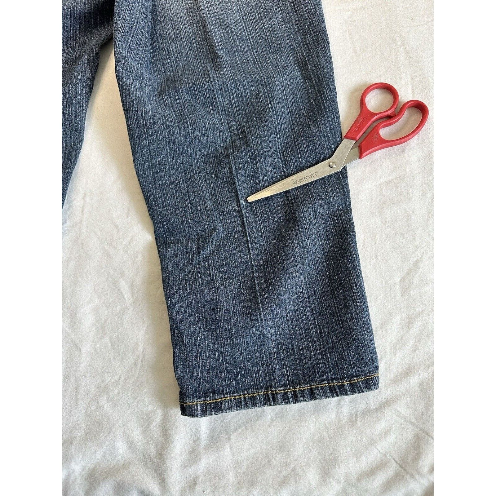 Other Blue Epic Embroidered Flower 6 Blue Capri Jeans Boho Retro Size 28" / US 6 / IT 42 - 11 Thumbnail