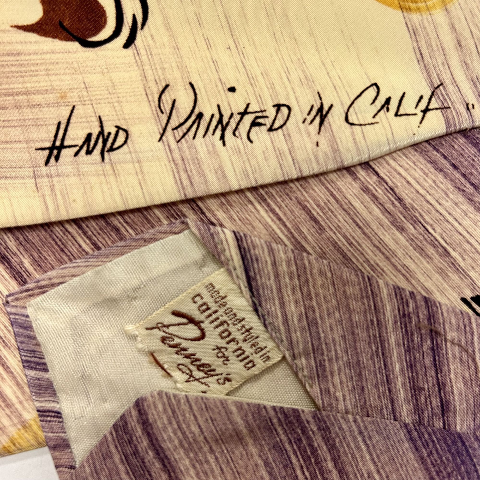 Other 40's Hand Painted Penney's Silk CALIFORNIA SURFER Necktie Size ONE SIZE - 5 Thumbnail