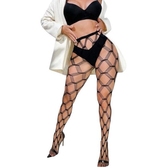 Other Women Plus Size Black Opaque Tight Stocking Size ONE SIZE - 1 Thumbnail