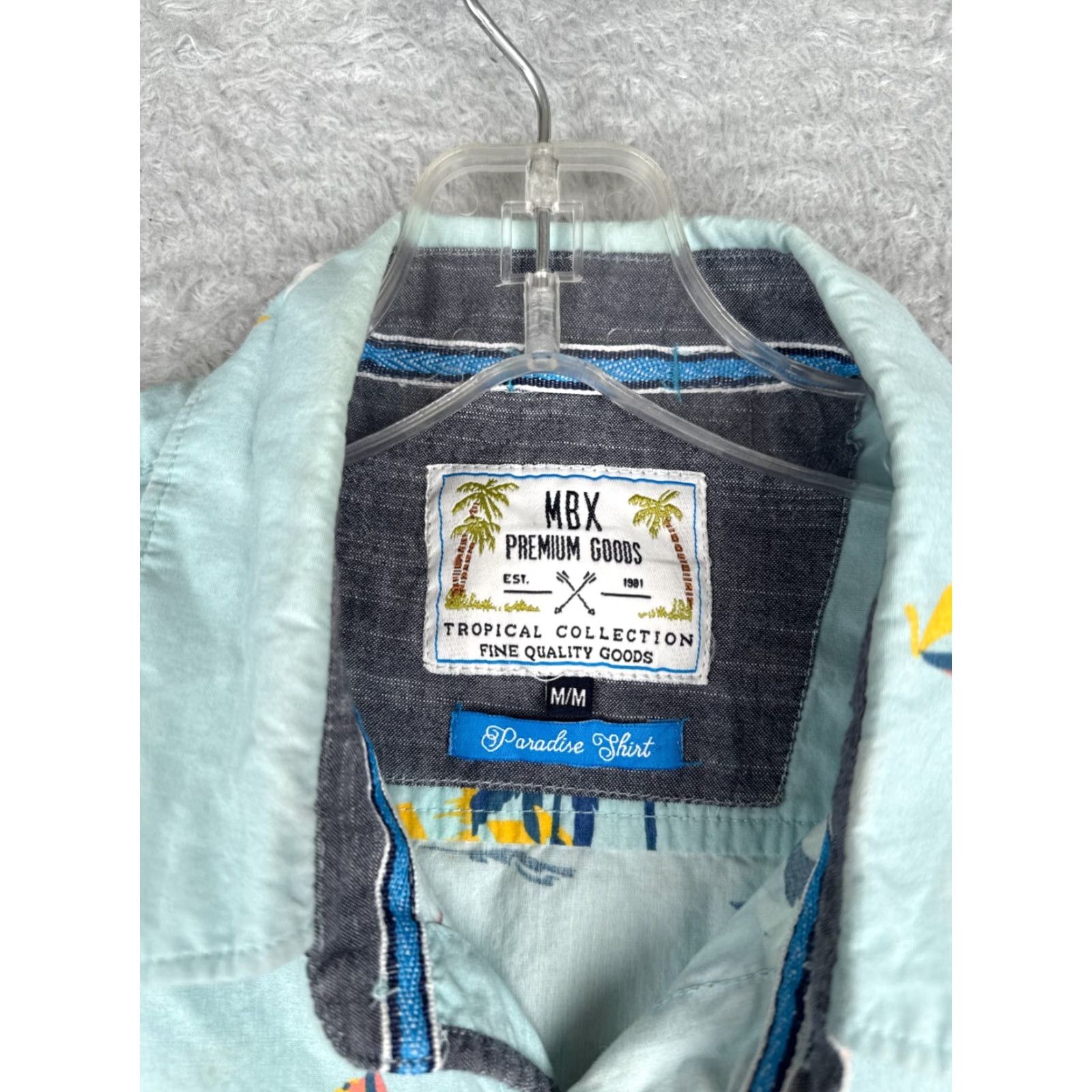 Vintage MBX Premium Goods Shirt Men Medium Blue Palm Tree Sailboat Hawaiian 100% Cotton Shirt Men Medium Blue Palm Tree Hawaiian 100% Cotton Size US M / EU 48-50 / 2 - 7 Thumbnail