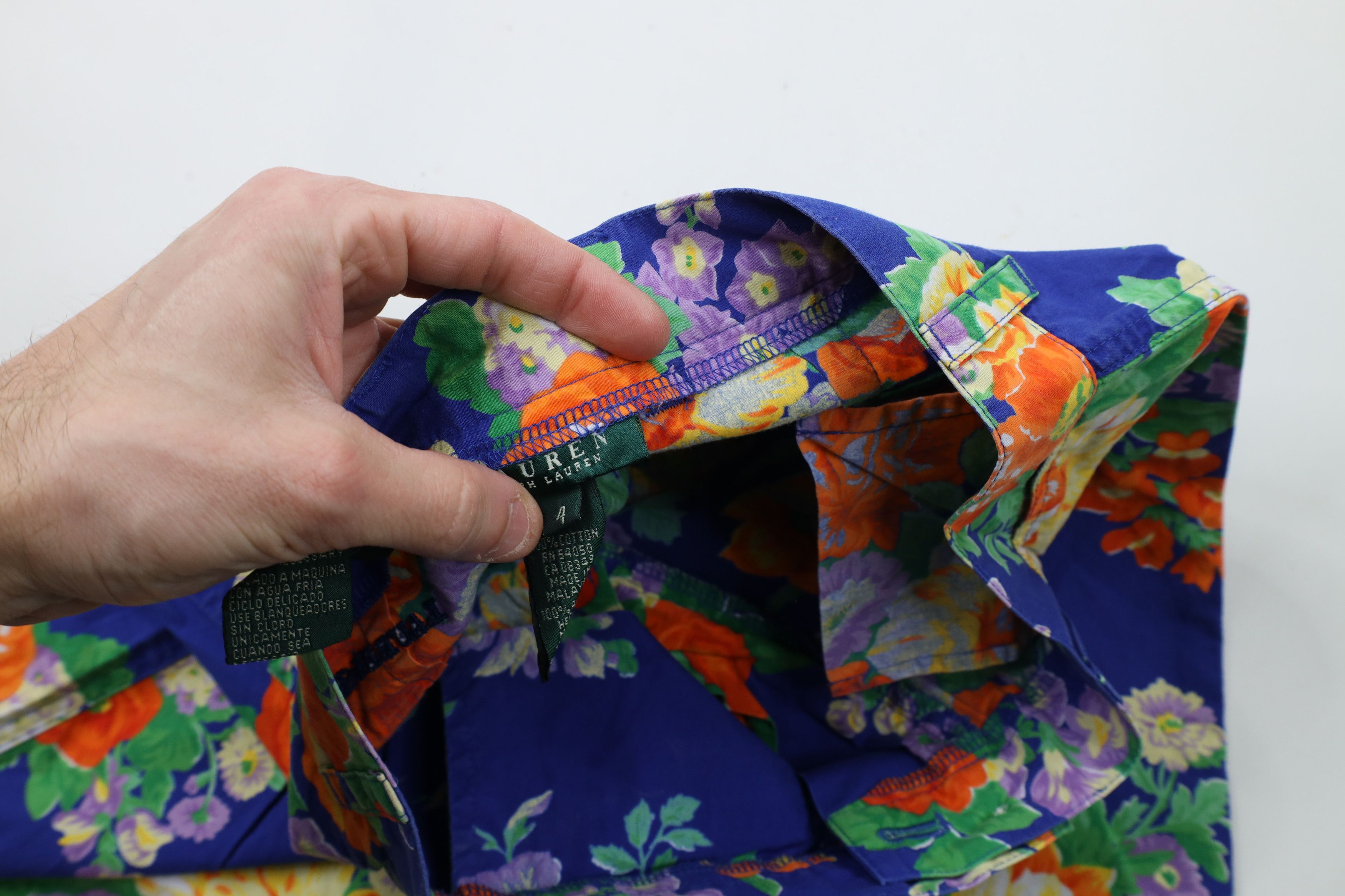 Ralph Lauren × Vintage Vintage 90s Ralph Lauren Flared Flower Capris Pants Cotton Size 30" / US 8 / IT 44 - 7 Thumbnail