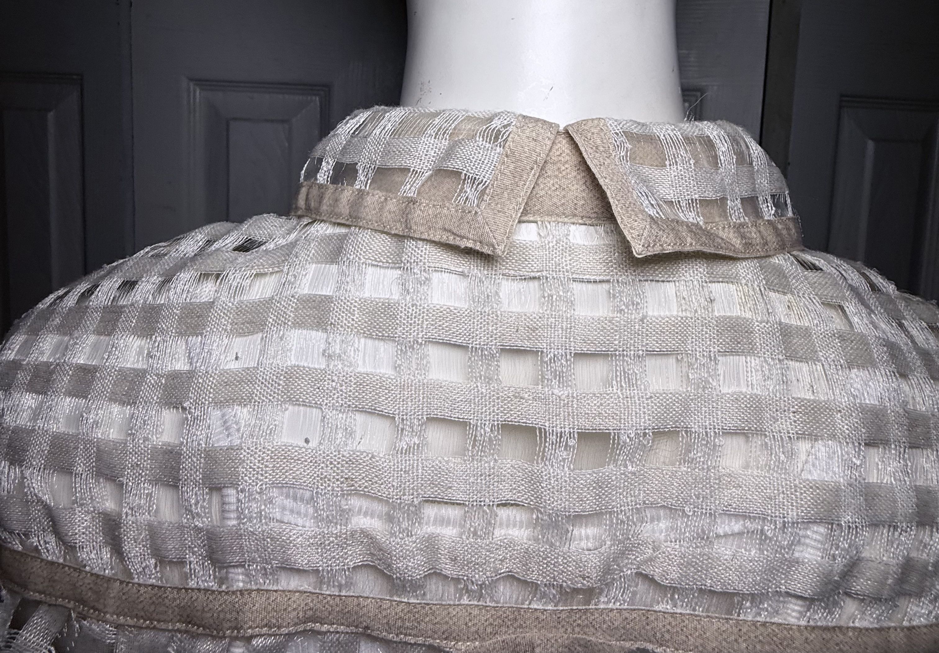 Other Vintage Off White Woven Checkered Sheer Top Size S / US 4 / IT 40 - 5 Thumbnail