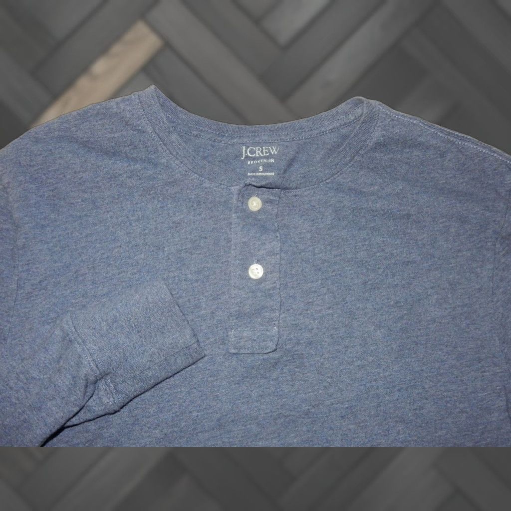 J.Crew VINTAGE J.CREW Men's T-Shirt Long Sleeve Solid Cotton Size S Blue Size US S / EU 44-46 / 1 - 1 Thumbnail