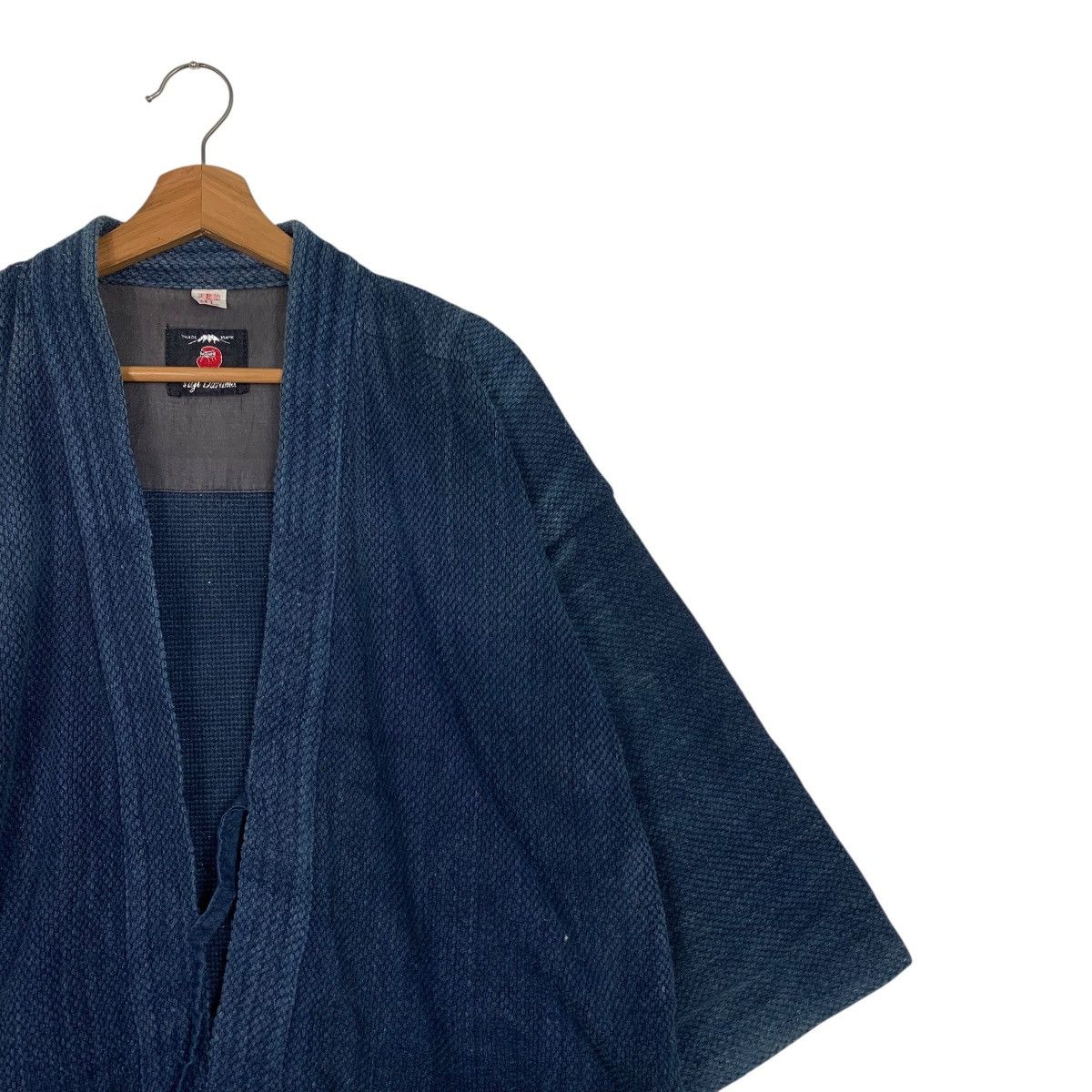 Vintage FUJI DARUMA Indigo Sashiko Thick Weave Kimono #3567-C163 Size US L / EU 52-54 / 3 - 5 Thumbnail