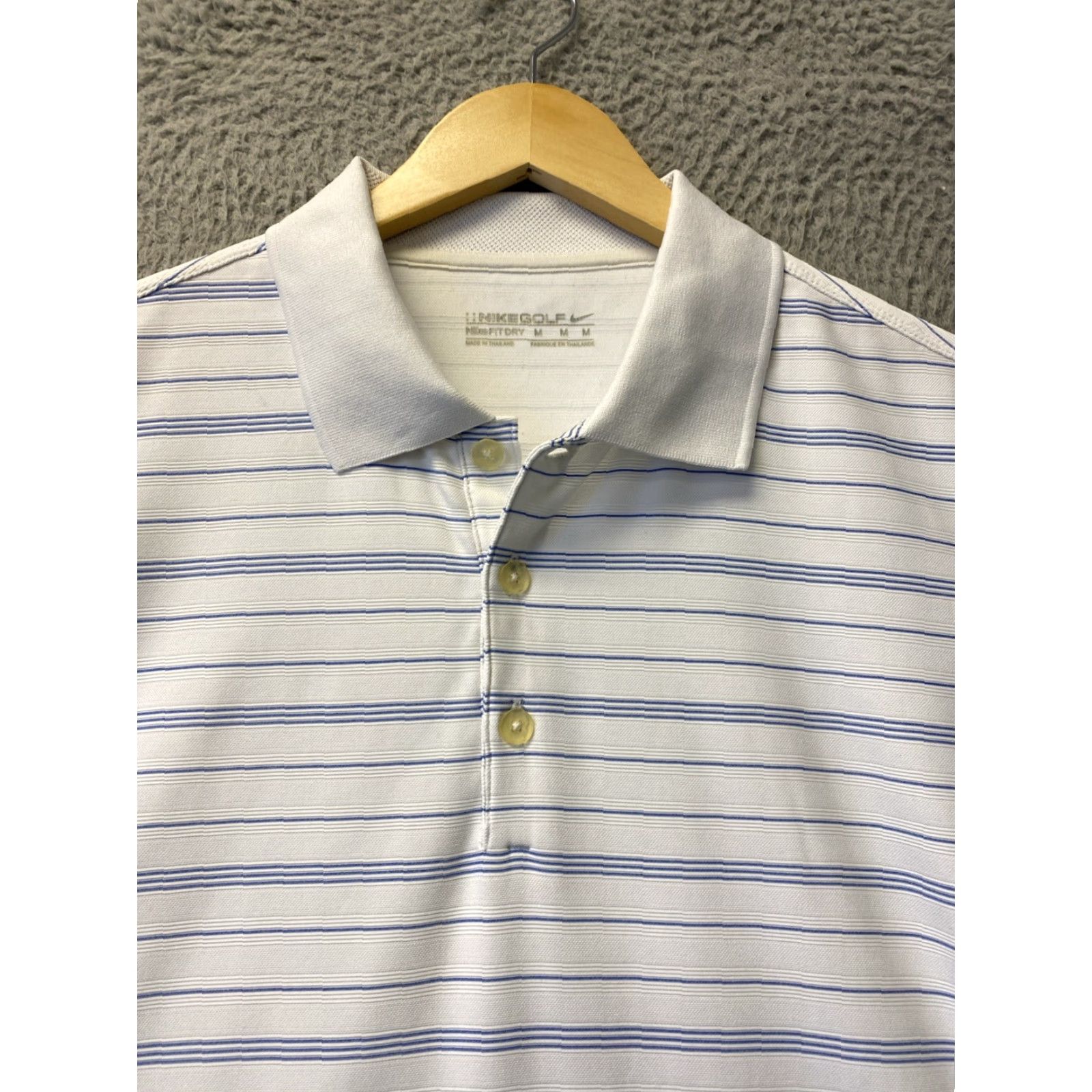 Nike Nike Polo Shirt Mens Medium White Striped Golf Performance M 87-104 Size US M / EU 48-50 / 2 - 2 Thumbnail
