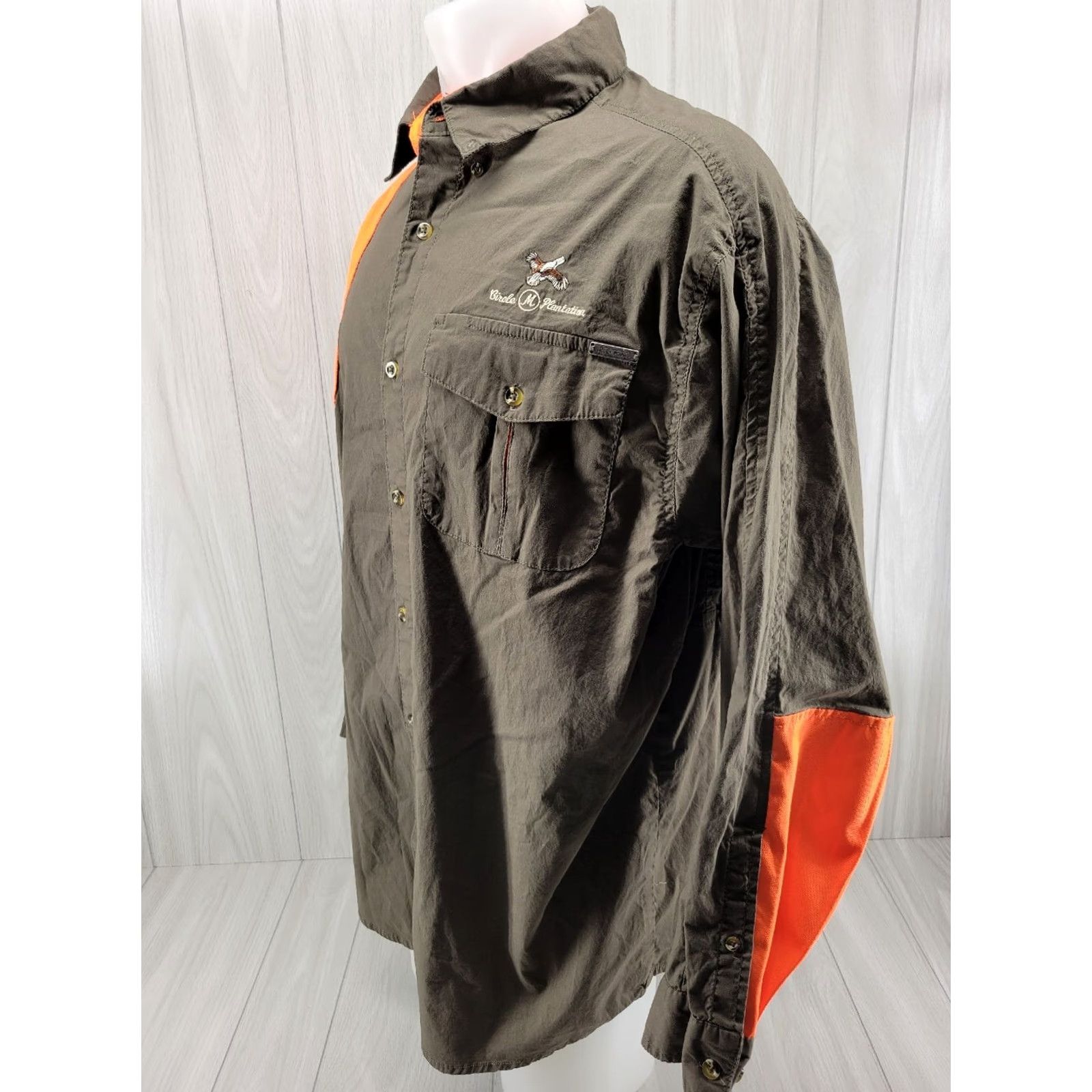 Vintage Rock Point Outdoors Circle M Plantion Hunting Shirt Sz 2XL Green Orange Vented Mens Shirt Size US XXL / EU 58 / 5 - 2 Thumbnail
