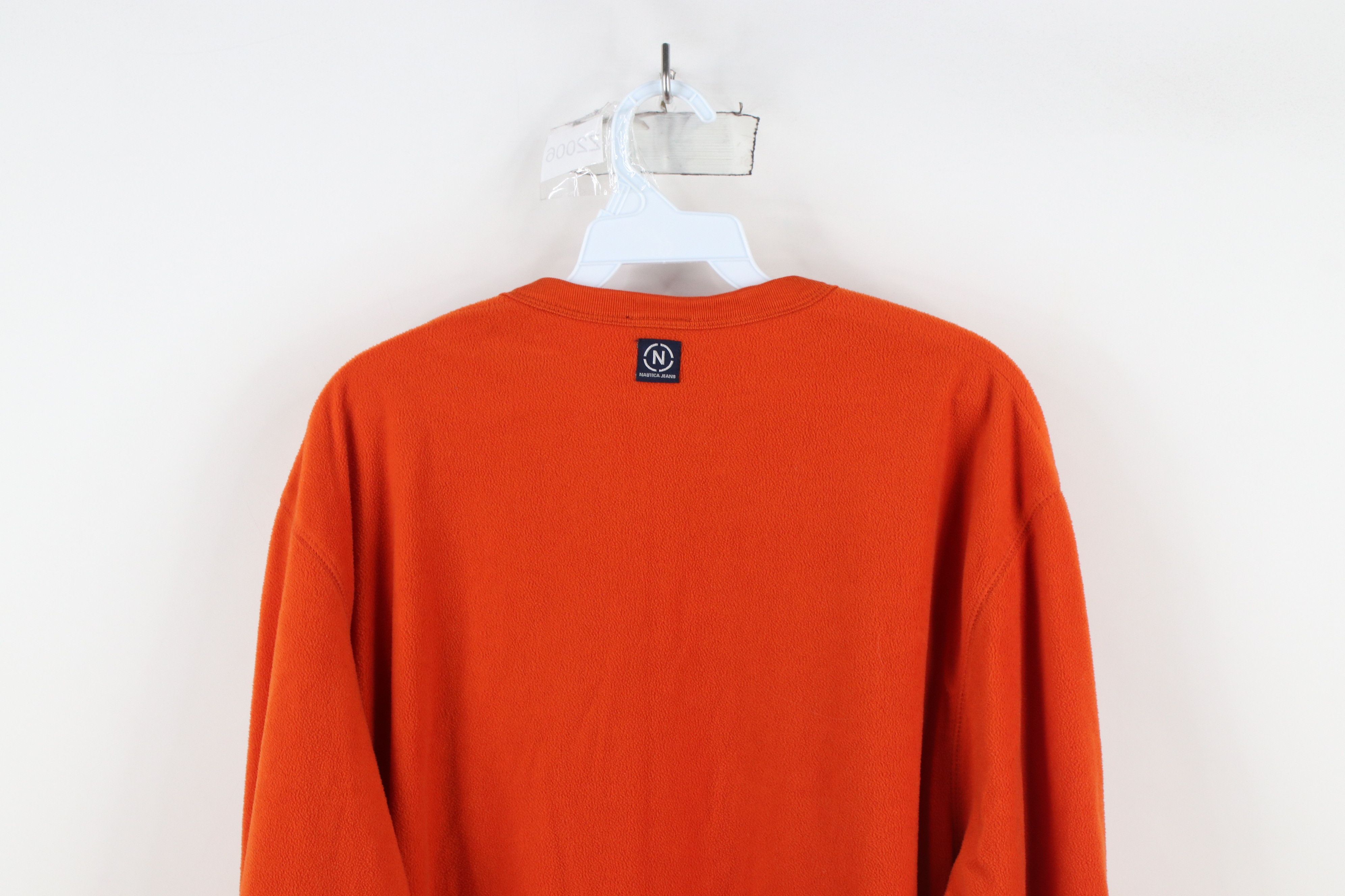Nautica × Vintage Vintage 90s Nautica Spell Fleece Crewneck Sweater Orange USA Size US XL / EU 56 / 4 - 10 Thumbnail