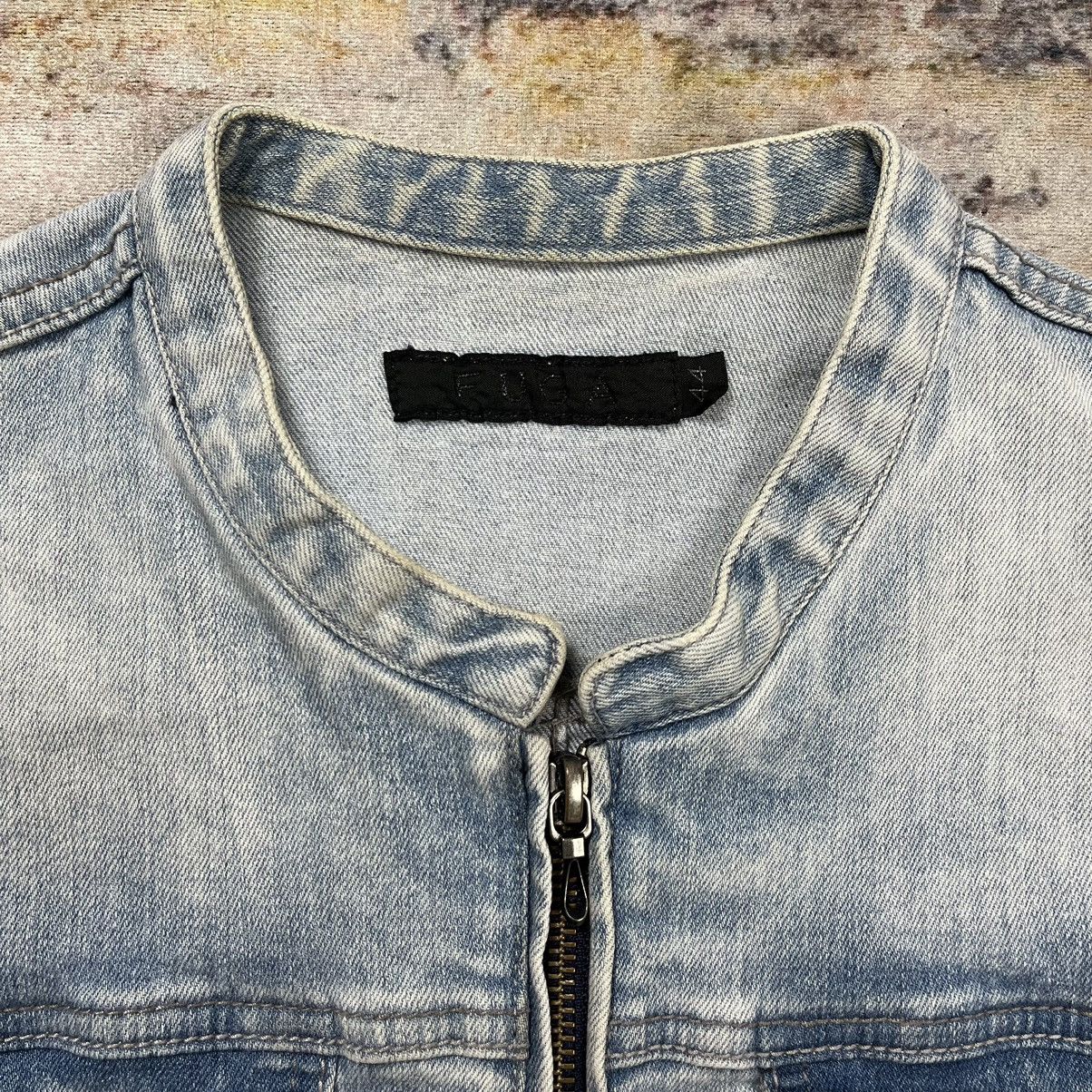 GOSTAR DE FUGA × If Six Was Nine × Le Grande Bleu (L.G.B.) Fuga riders double zipper washed collarless denim jacket Size US S / EU 44-46 / 1 - 6 Thumbnail