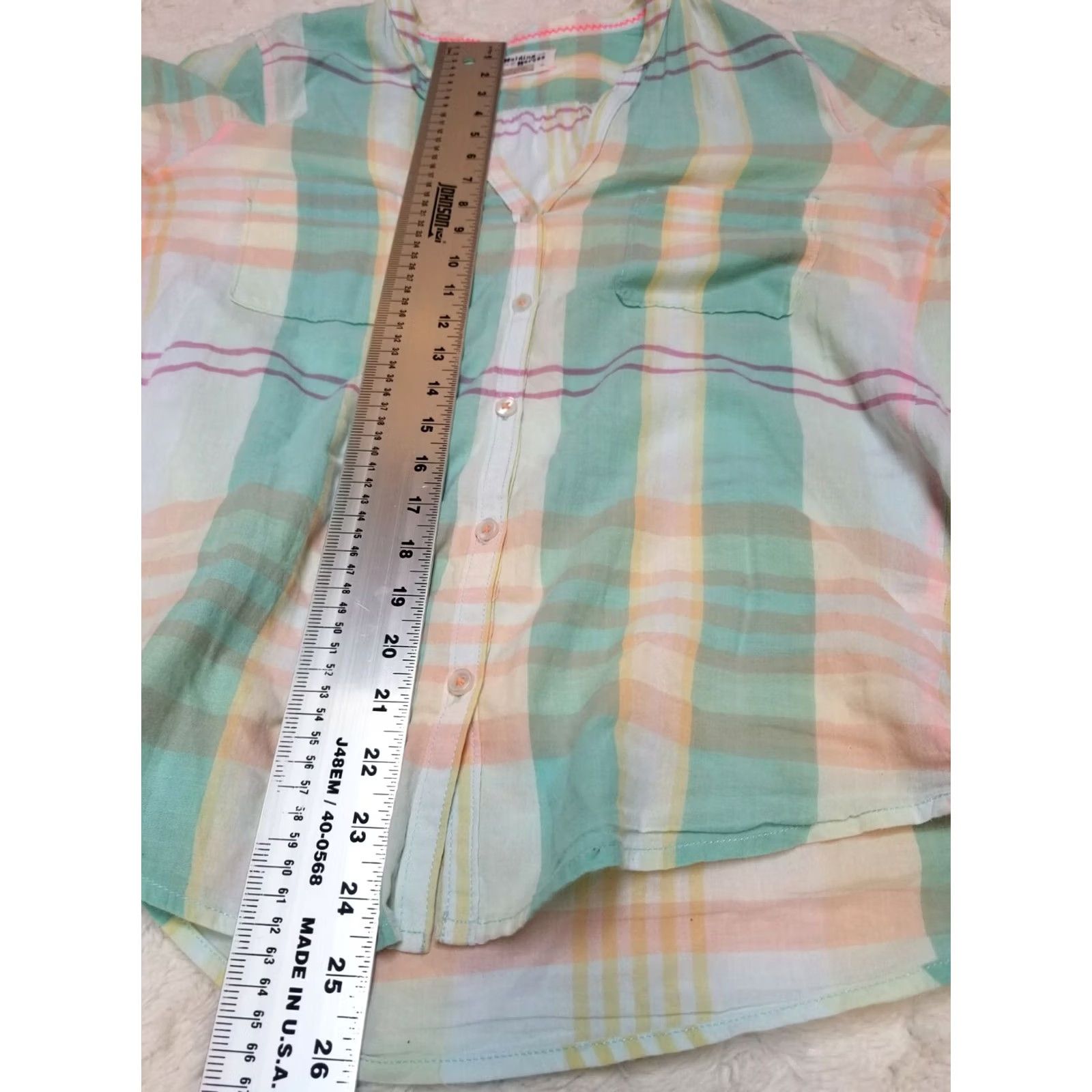 Anthropologie Anthropologie Holding Horses Women Plaid Button Down Shirt Sz 10 Roll-Tab Sleeve Size L / US 10 / IT 46 - 7 Thumbnail