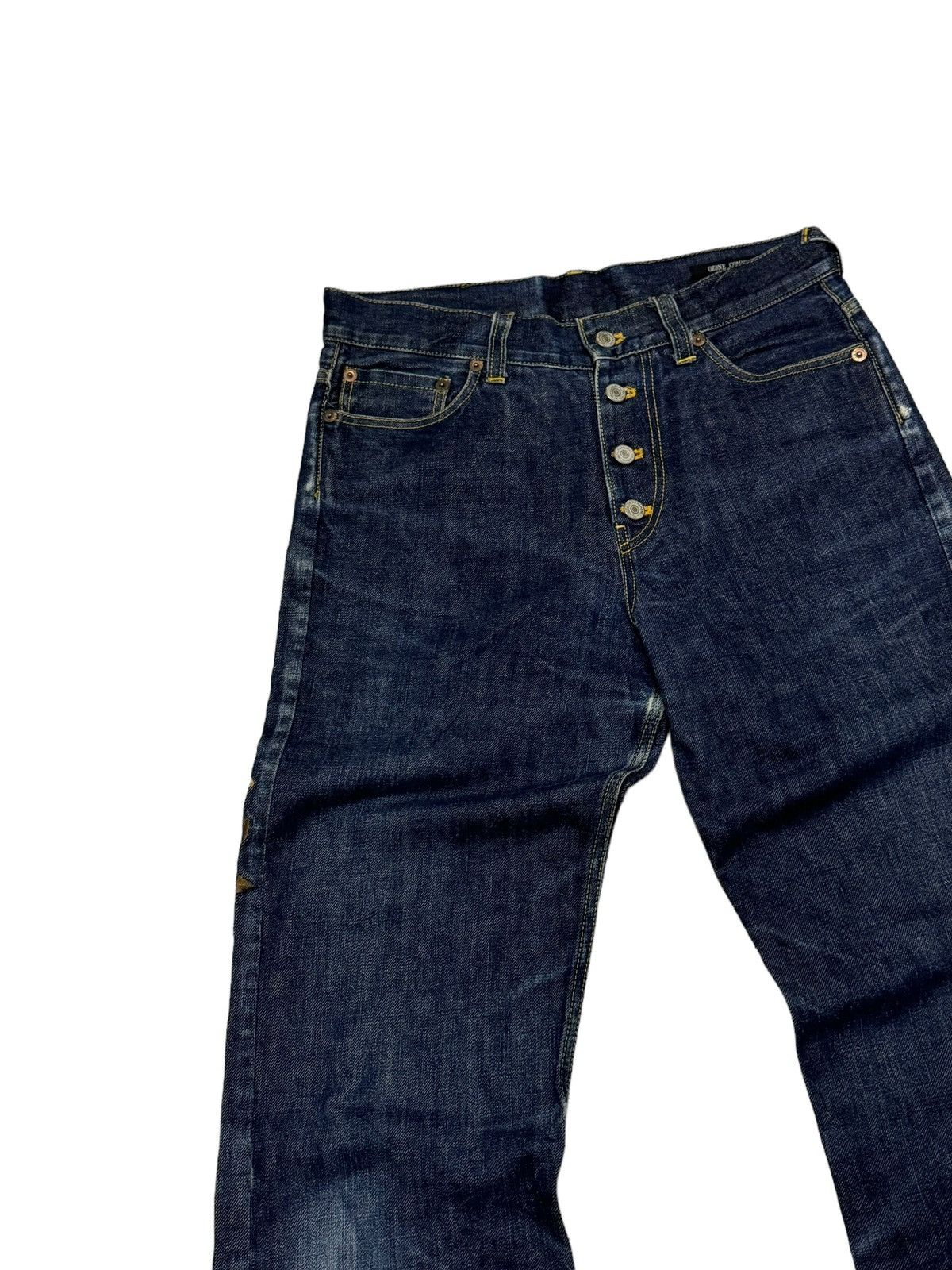 Japanese Brand × Vintage FLARE OZONE COMMUNITY FLOWER EMBROIDERY DENIM JEANS Size US 27 - 4 Thumbnail