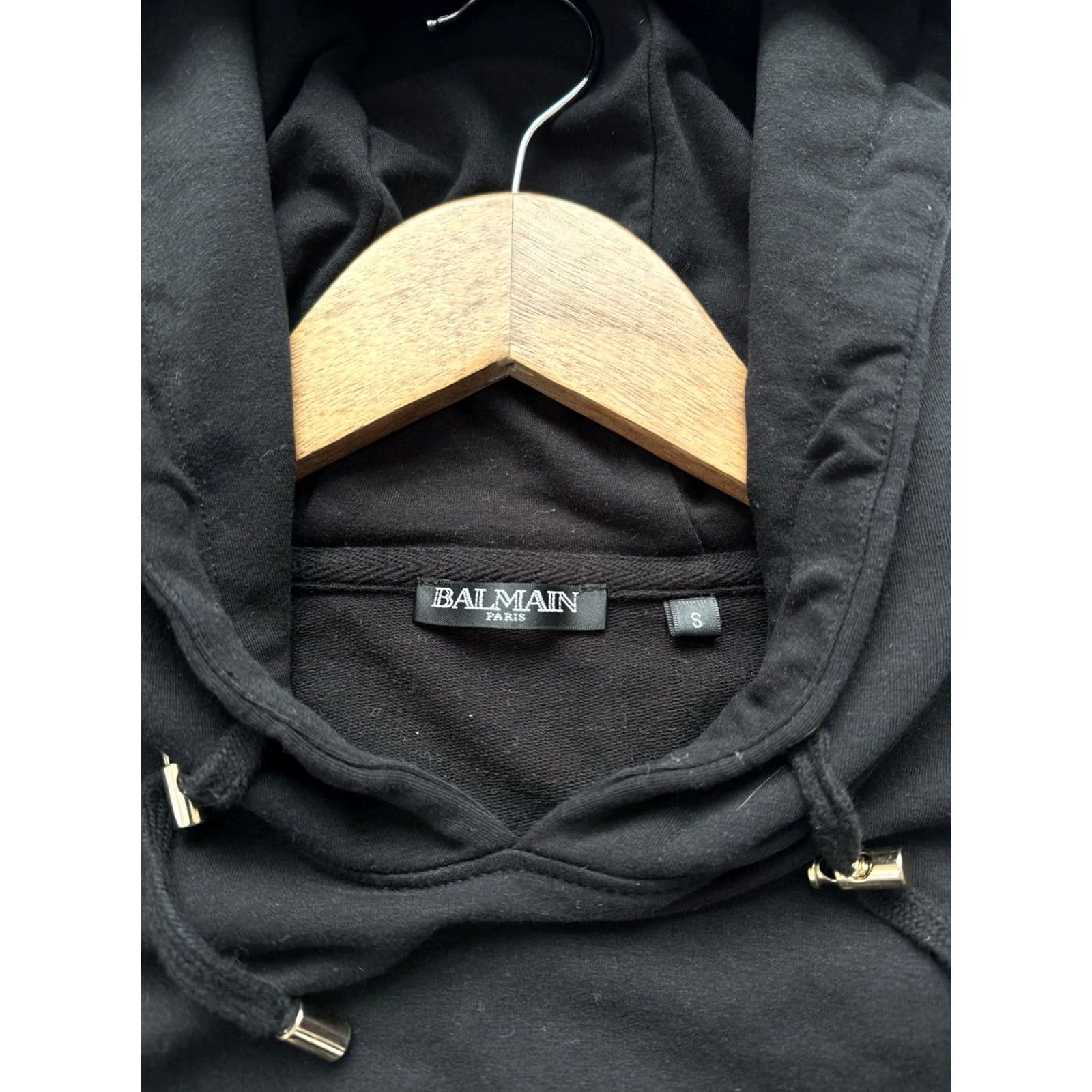 Balmain VINTAGE Balmain Hoodie Pullover Zip Big Logo Gold Black Hooded Luxury Size S Size US S / EU 44-46 / 1 - 7 Thumbnail