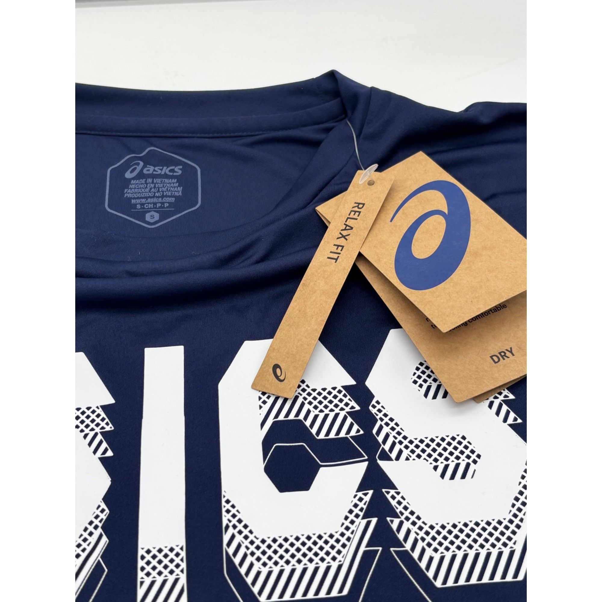 Asics ASICS Women's Court Graphic Cropped Tennis Tee, Navy, S Size S / US 4 / IT 40 - 9 Thumbnail