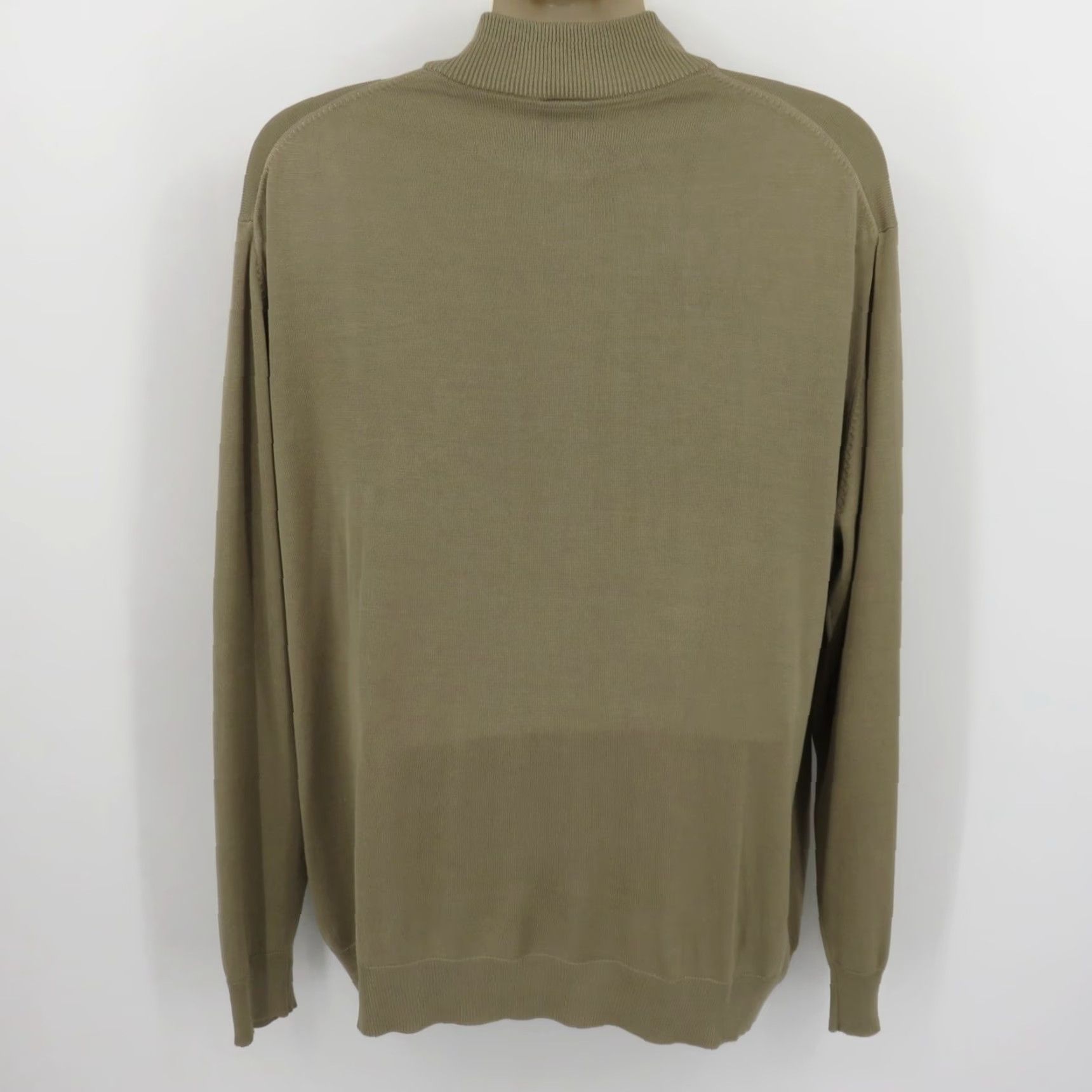 Jos. A. Bank Jos A Bank Men 2XL Pullover Mock Neck Silk Knit Solid Tan Long Sleeve Sweater Shirt Size US XXL / EU 58 / 5 - 7 Thumbnail