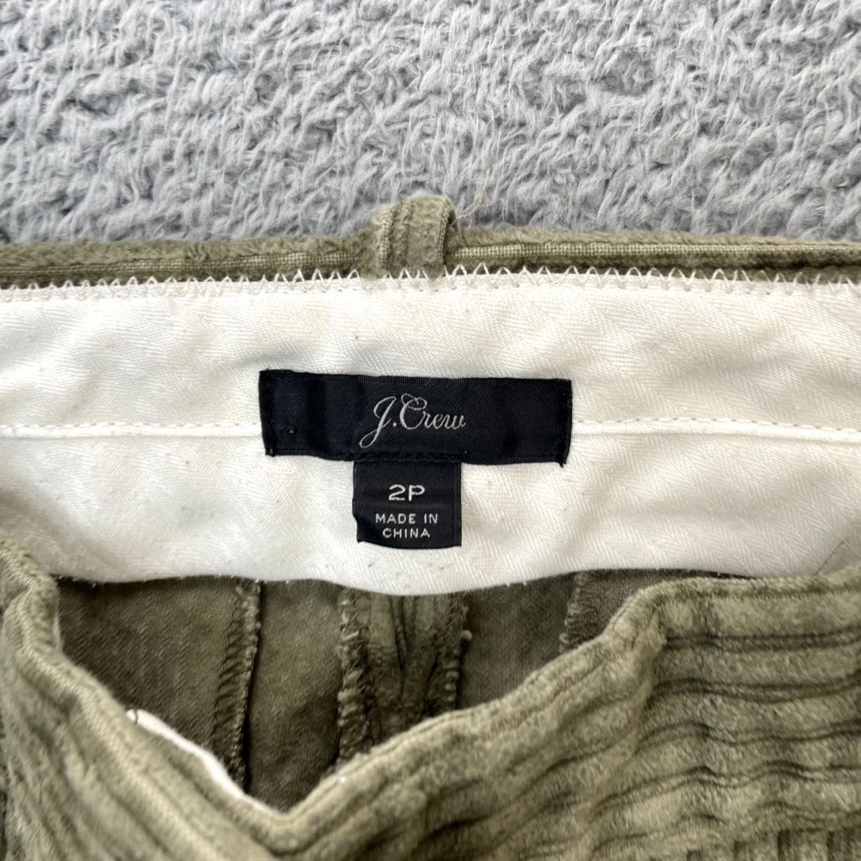 J.Crew J.CREW Womens Green Capri Pants 2P Straight Leg Cotton Stretch Corduroy Size 28" / US 6 / IT 42 - 3 Thumbnail