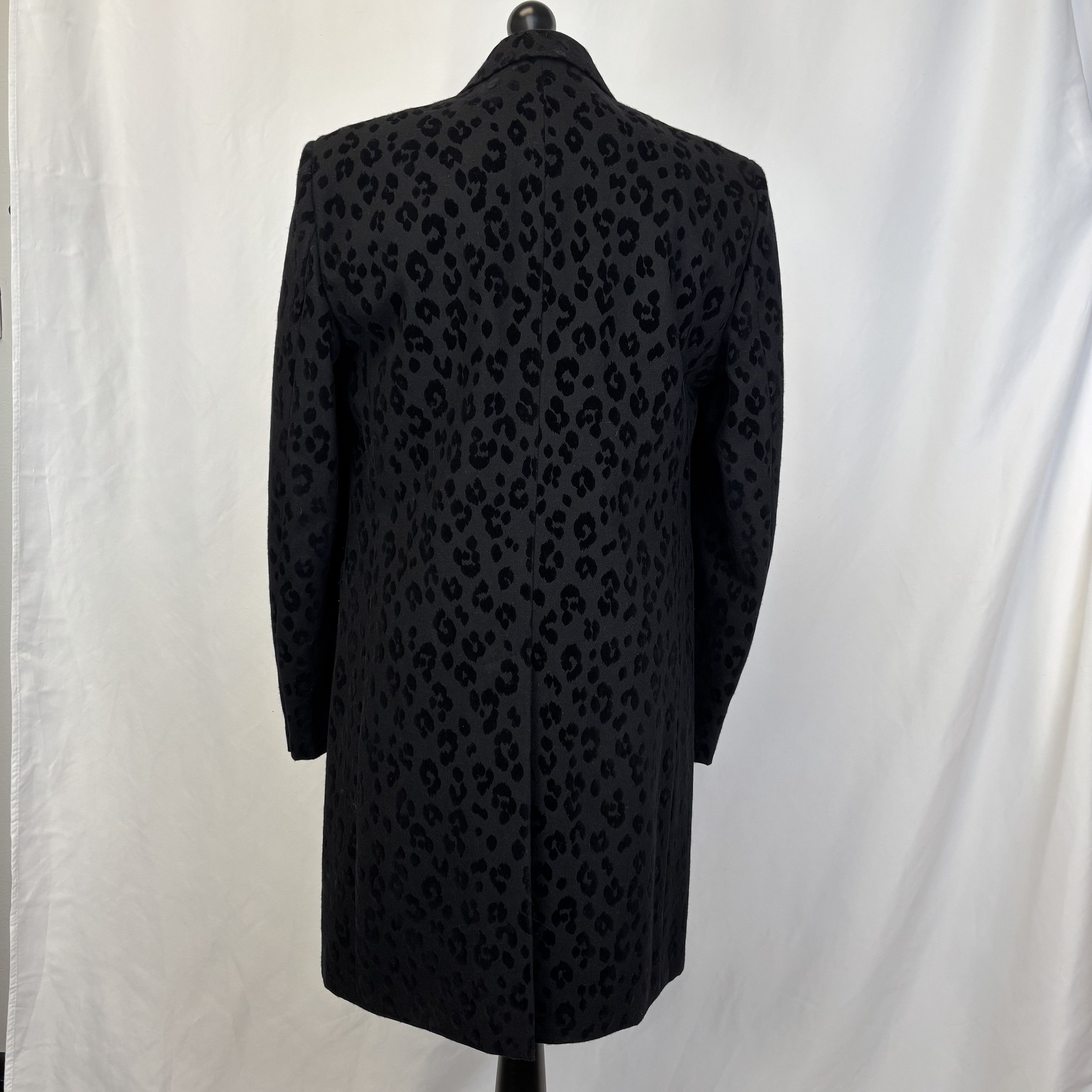 Saint Laurent Paris Saint Laurent Black Leopard Overcoat Size US L / EU 52-54 / 3 - 4 Thumbnail