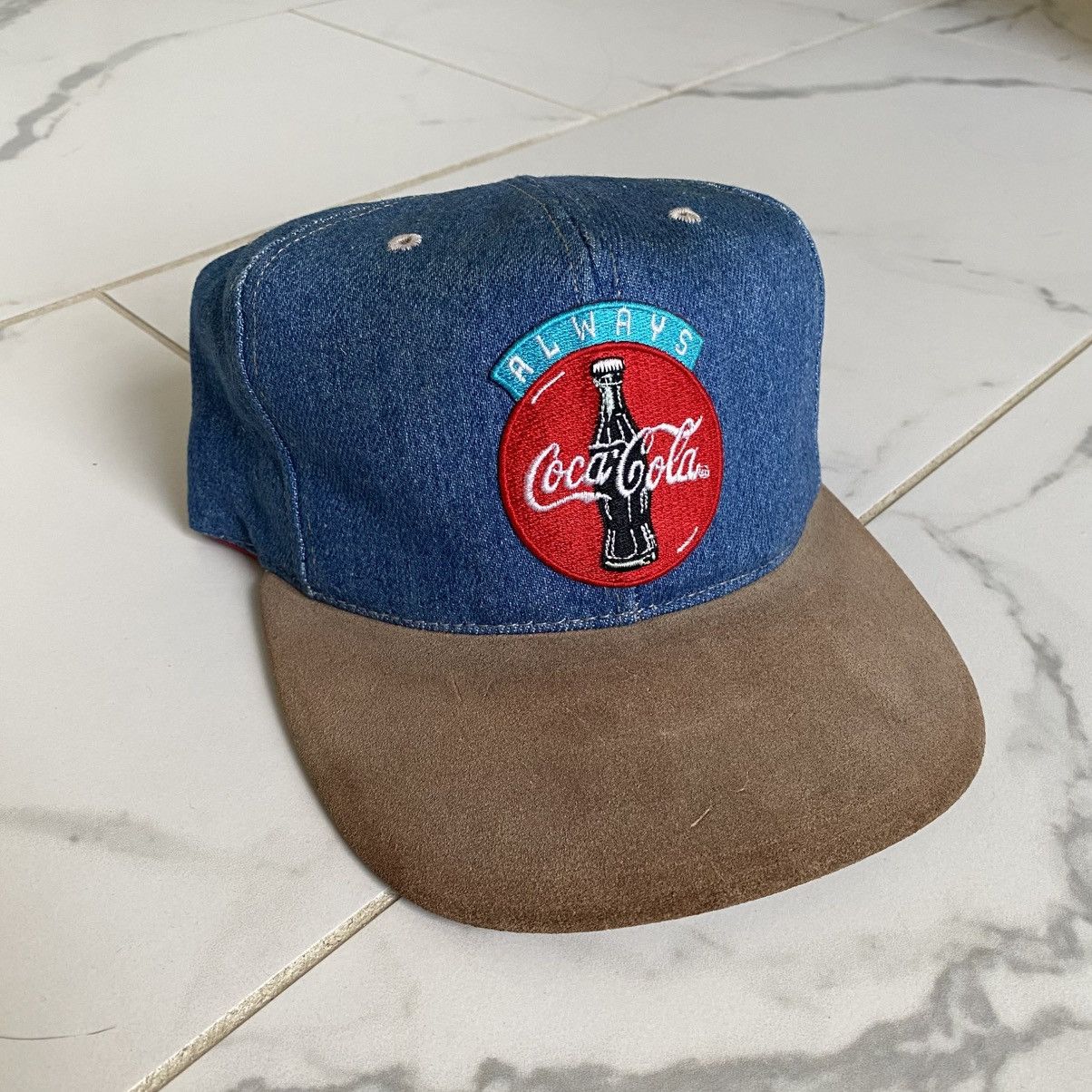 Coca Cola × Vintage Vintage 1990s 90s Coca Cola Denim SnapBack Hat Always Coke Size ONE SIZE - 1 Thumbnail