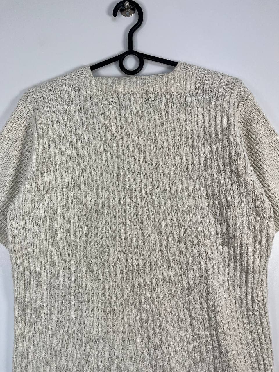 Orvis Orvis Womens Ribbed Knit V Neck Short Sleeve Beige Size M Size M / US 6-8 / IT 42-44 - 4 Thumbnail