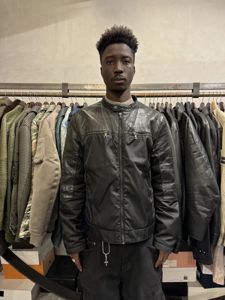 Prada AW2011 Prada Hybrid Leather Black Nylon Jacket Size US L / EU 52-54 / 3 - 9 Thumbnail