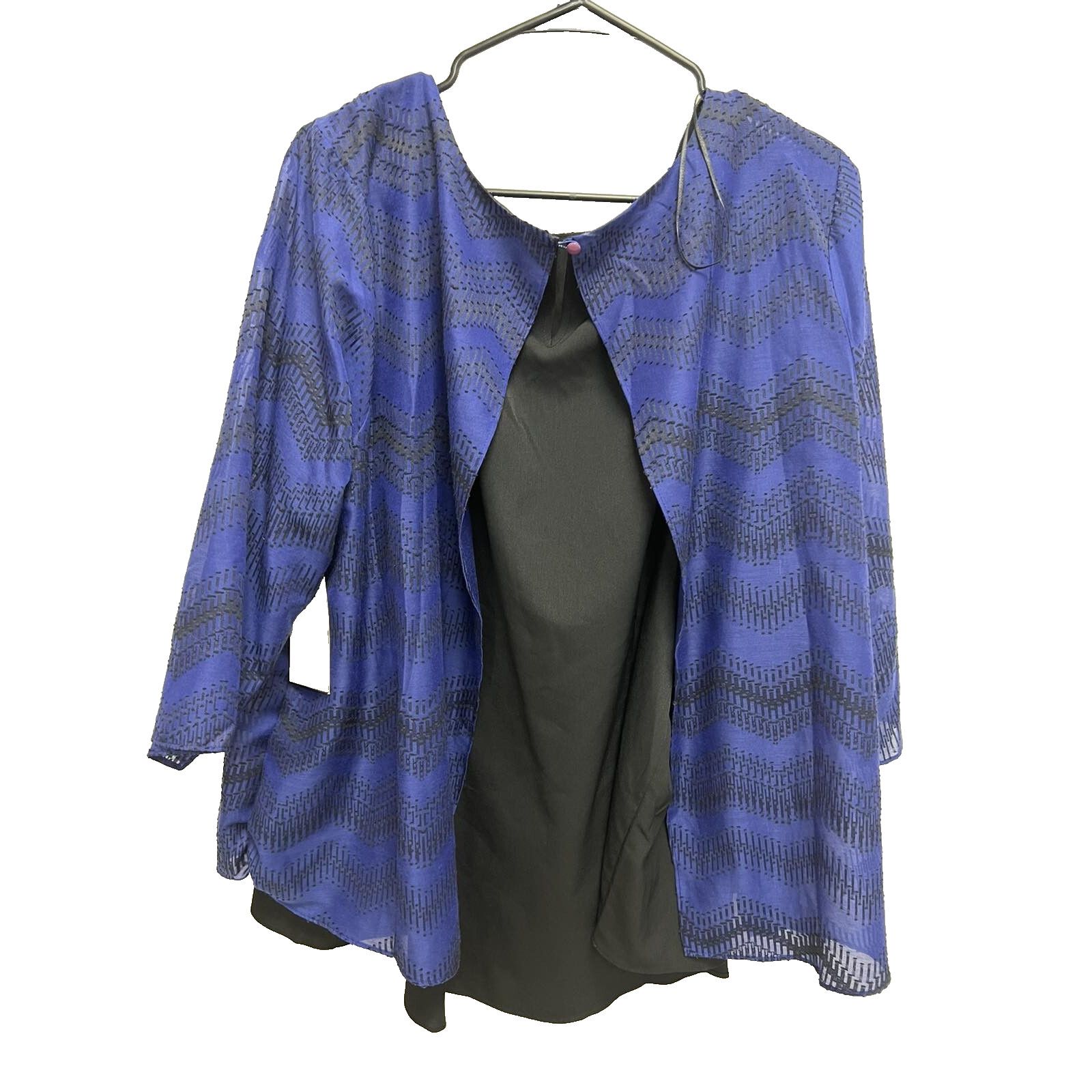 & Other Stories Dana Buchman Split Back Layered Top 3/4 sleeve 2X A001437 Size XXL / US 16-18 / IT 52-54 - 3 Thumbnail