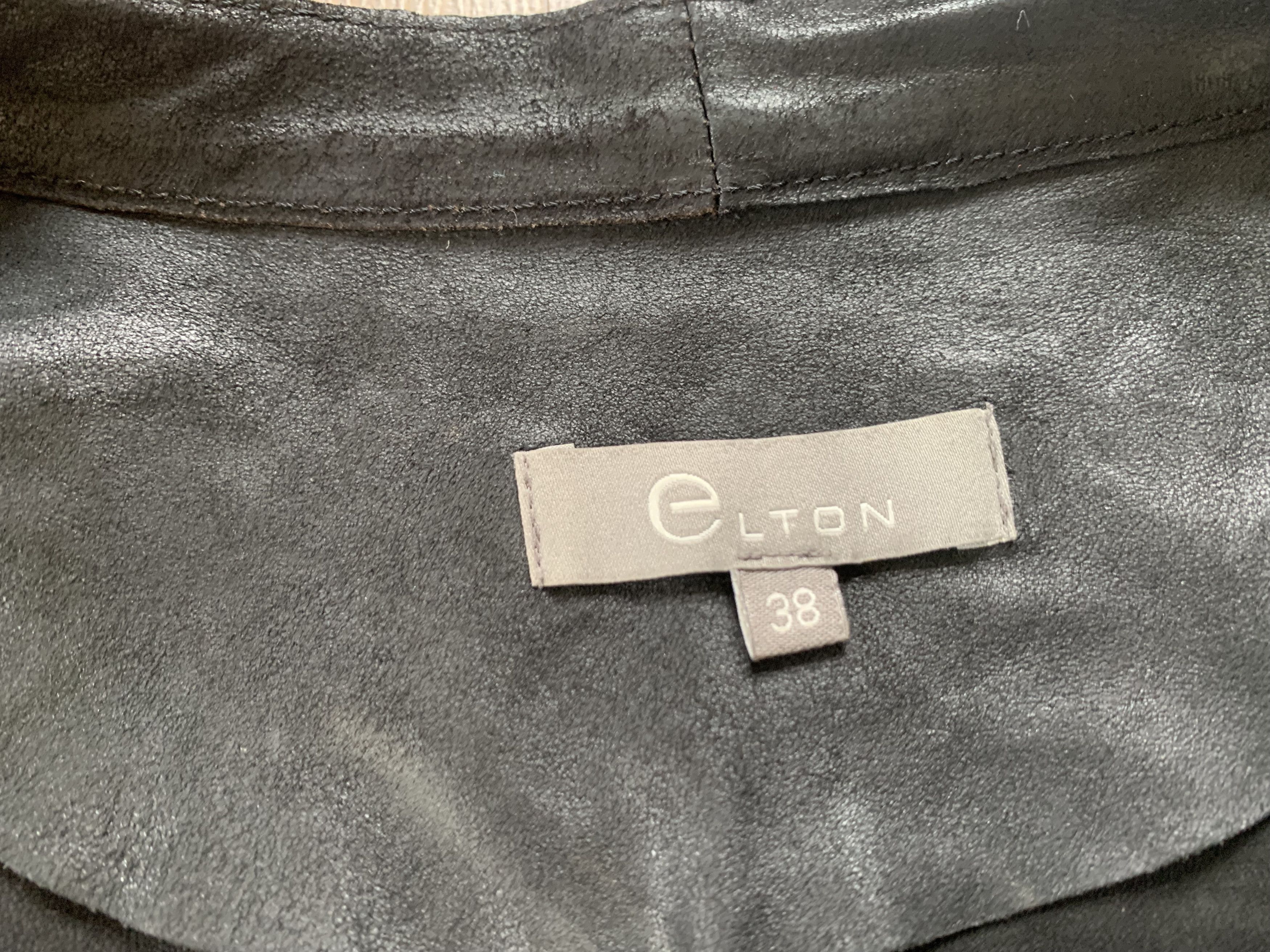 Other Elton Womens Goat Leather Black Biker Jacket Size M / US 6-8 / IT 42-44 - 8 Thumbnail