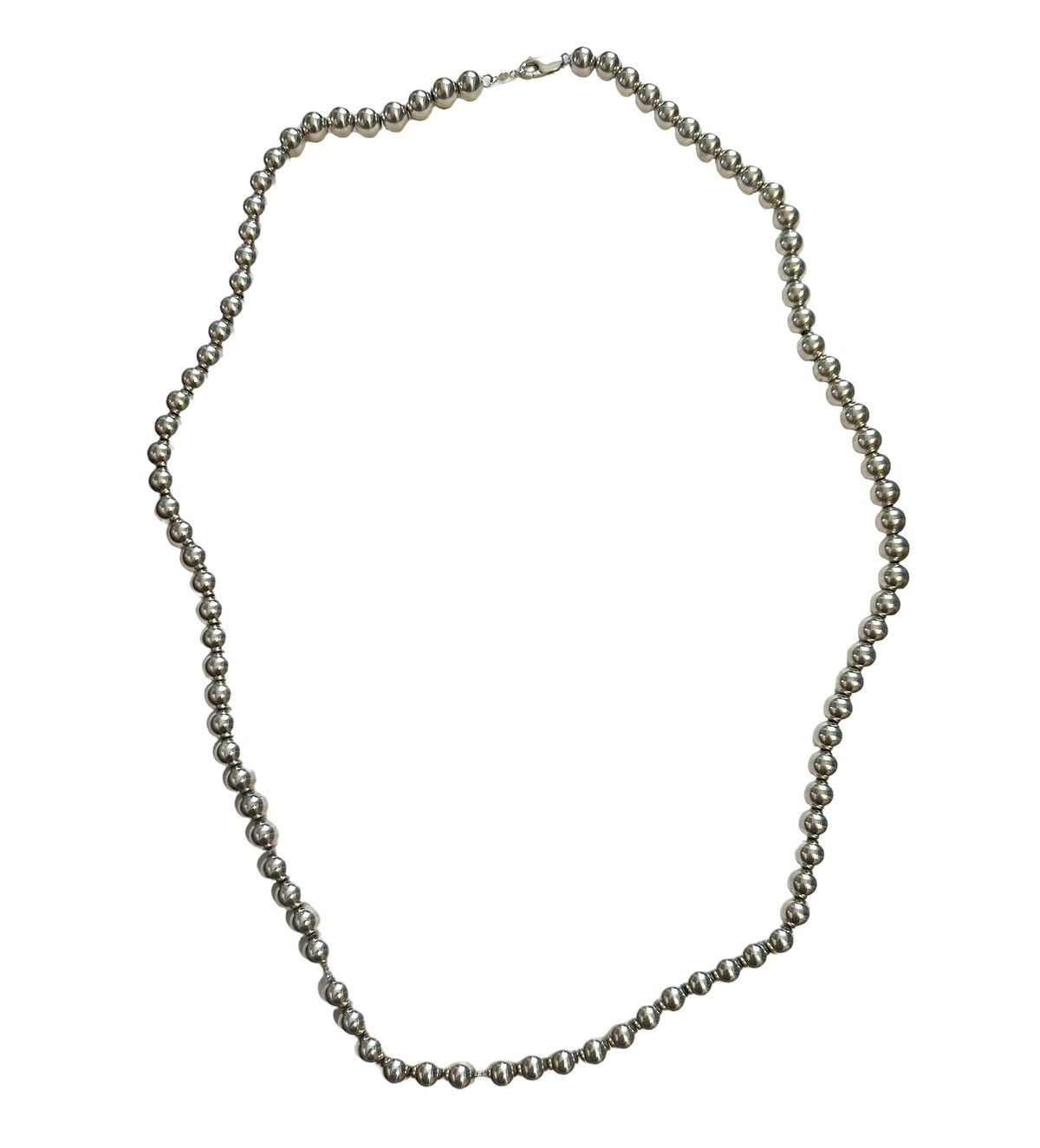 DEC 30” Long Ball Bead Chain Sterling Silver 925 Necklace g