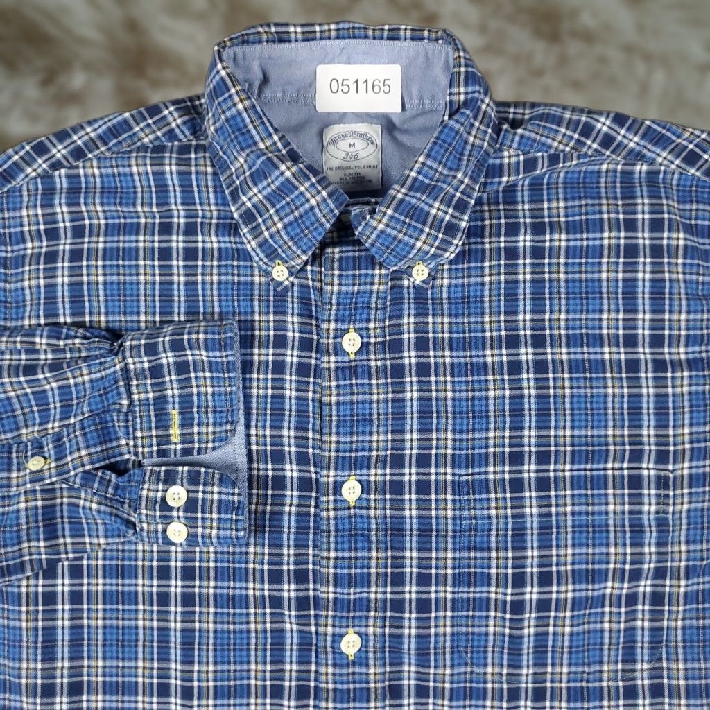 Brooks Brothers Brooks Brothers Button-Up Shirt Mens Medium Blue Plaid Long Sleeve Regular Fit Size US M / EU 48-50 / 2 - 1 Thumbnail