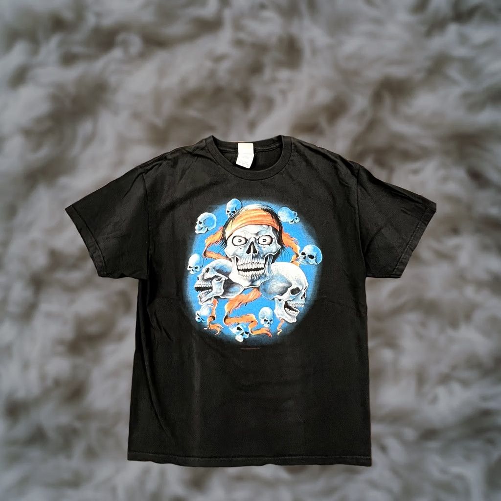 Vintage VINTAGE Tennessee River Thundersportswear T-Shirt Black Skull 90s 80s Biker Mens L Short Sleeve Size US L / EU 52-54 / 3 - 1 Thumbnail