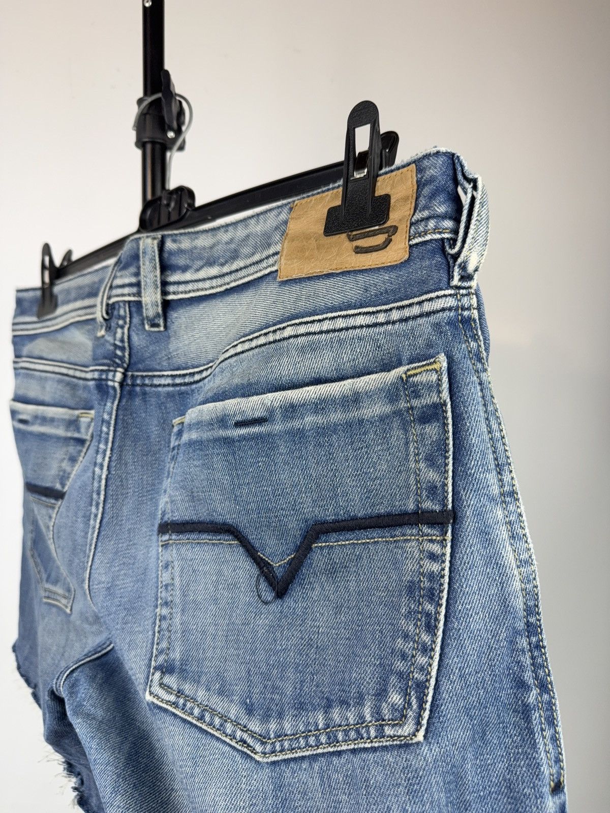 Diesel 00s Retro Diesel Zathan Cut Off Denim Shorts Y2K Vintage Size US 32 / EU 48 - 9 Thumbnail
