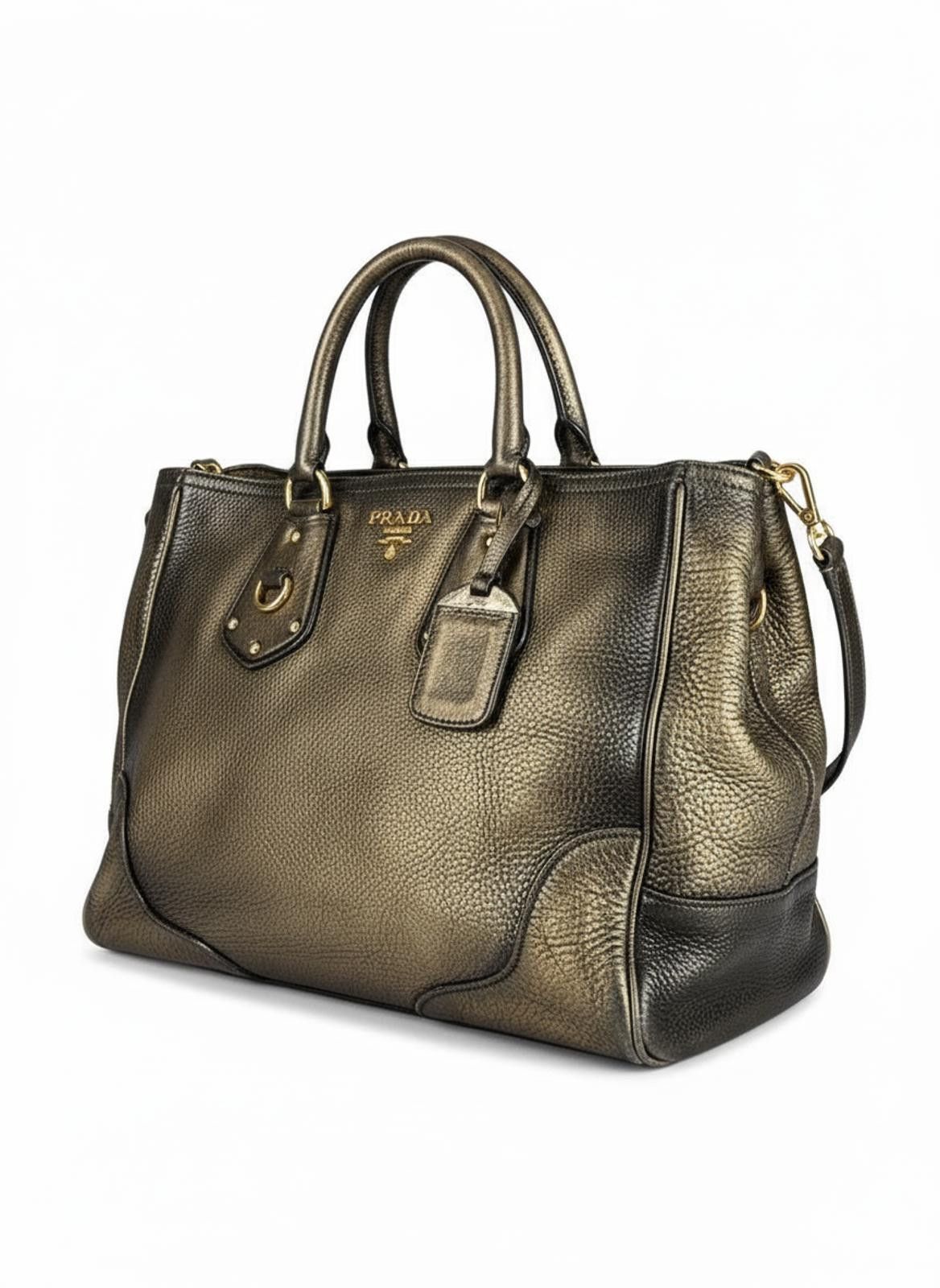 Prada Prada - Metallic Leather Handbag Size ONE SIZE - 1 Thumbnail