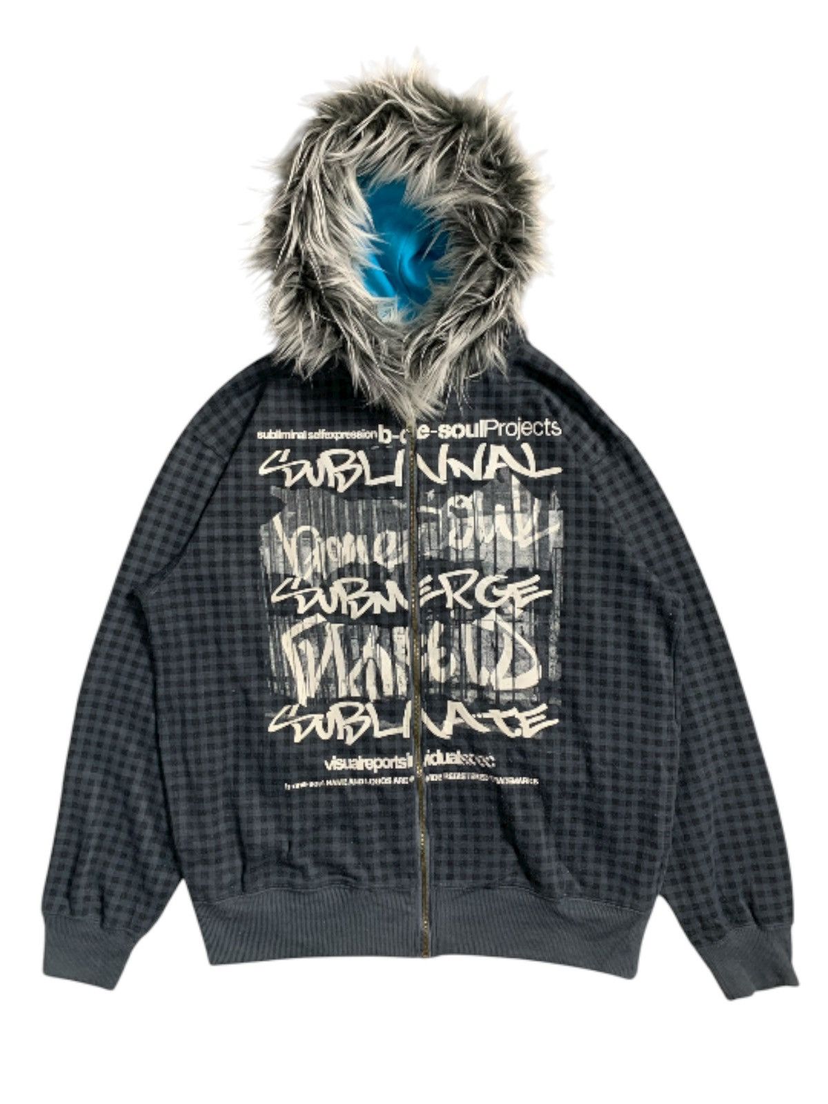 Beauty Beast B ONE SOUL FUR ZIP HOODIE POEM TARTAN IFSIX LGB JUNYA STYLE Size US L / EU 52-54 / 3 - 1 Thumbnail