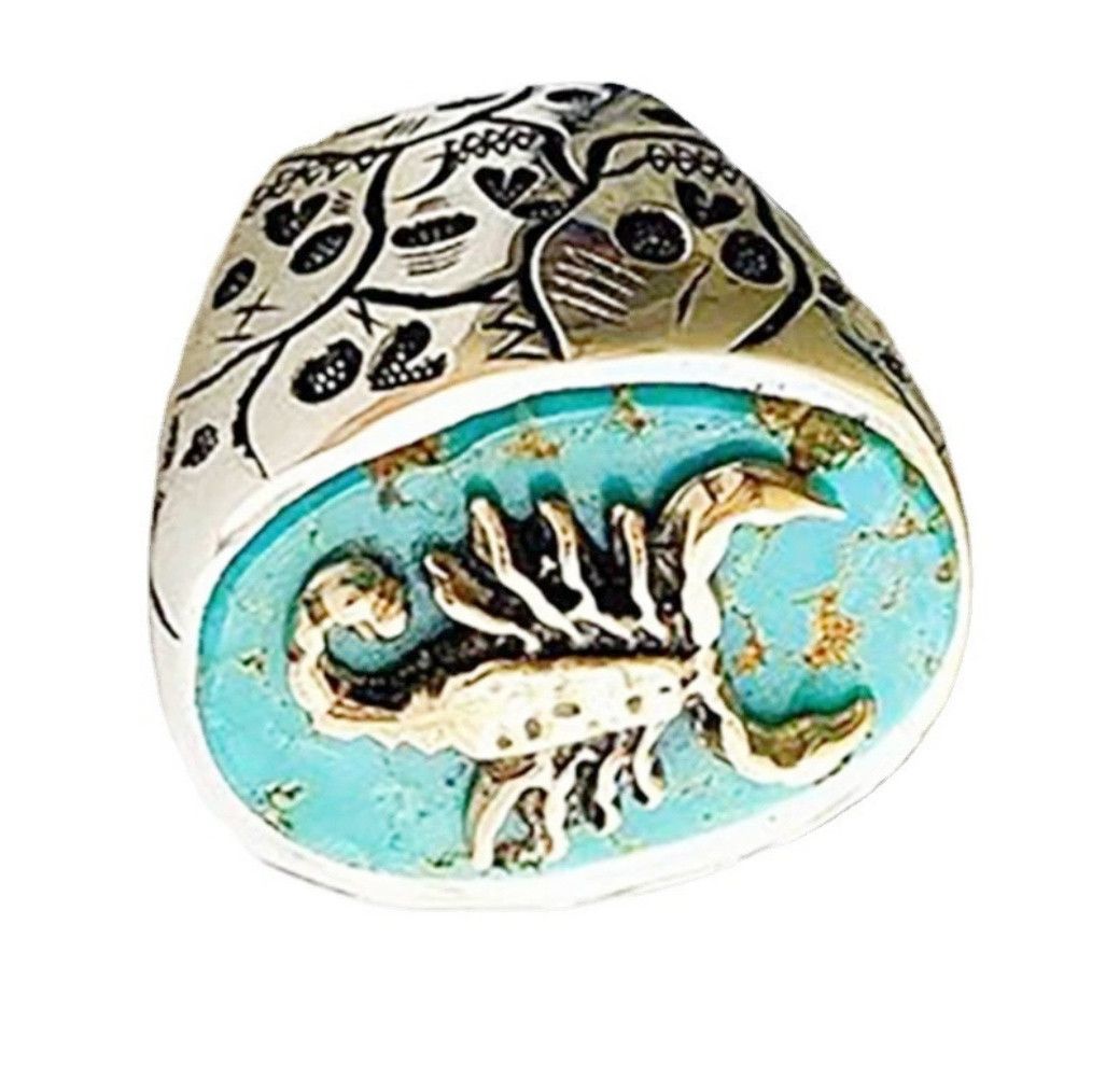 Handmade RINGS STAINLESS STEEL SCORPION TUQUOISE SIZES 12 & 13 Size ONE SIZE - 4 Thumbnail