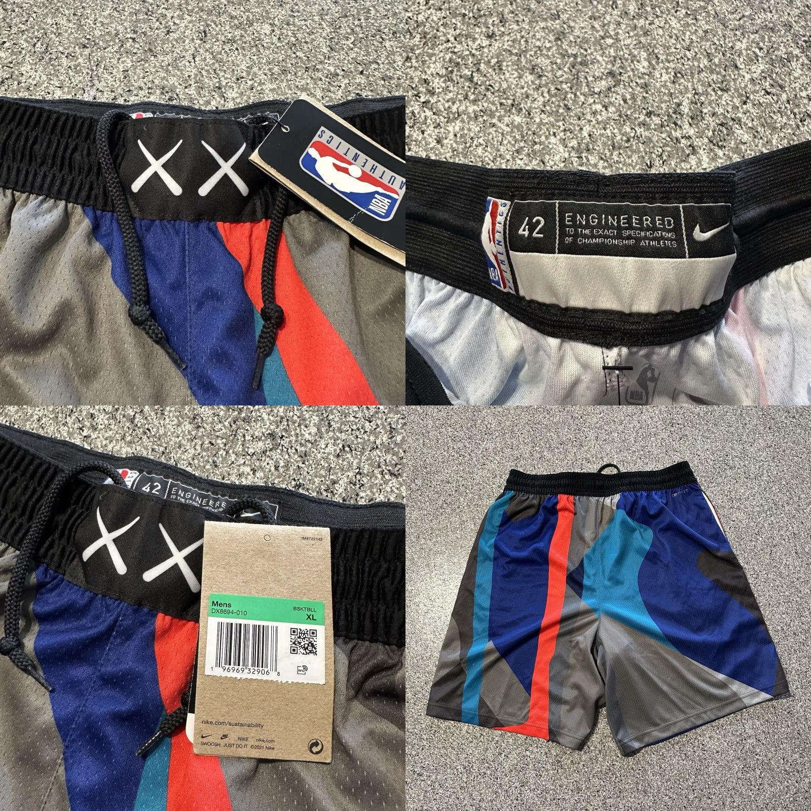 Nike Nike x KAWS Brooklyn Nets City Edition Shorts Mens XL Black Nike Shorts City Edition Nets 2010s? Size US 36 / EU 52 - 8 Thumbnail