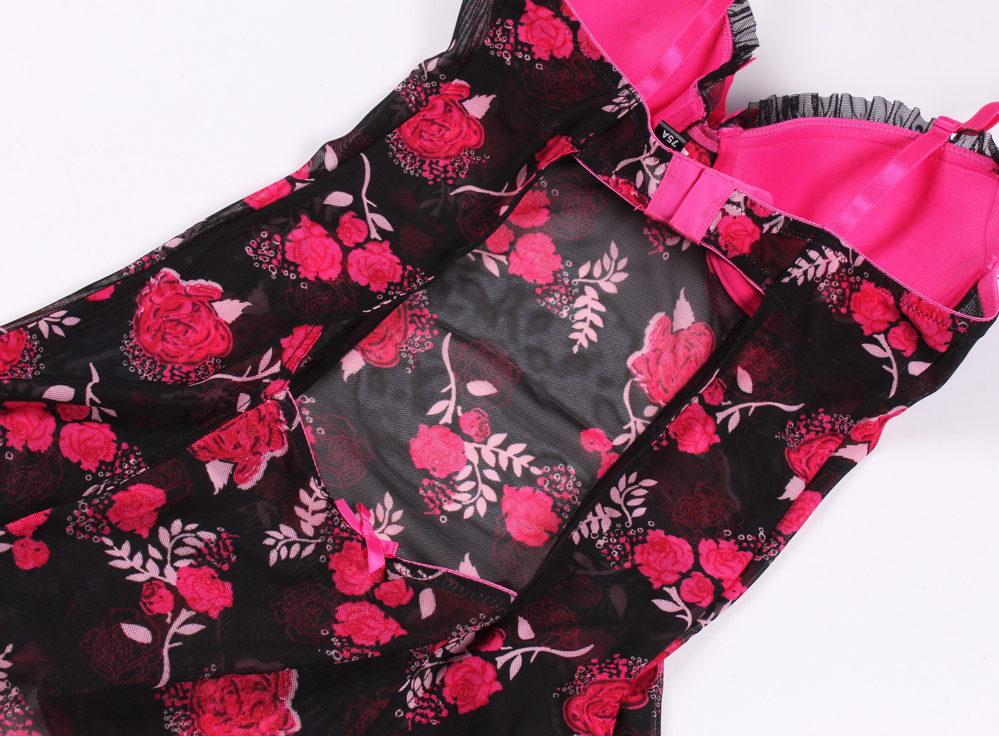 Vintage Avant Premier Y2K Mesh Sexy Basque Floral Suspender Size S / US 4 / IT 40 - 10 Thumbnail