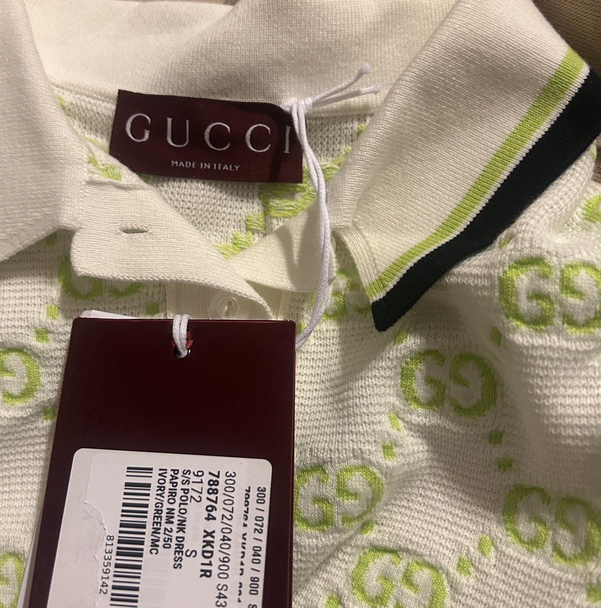 Gucci Gucci Lido Cotton Short Sleeved polo dress with GG intarsia Size S / US 4 / IT 40 - 5 Thumbnail