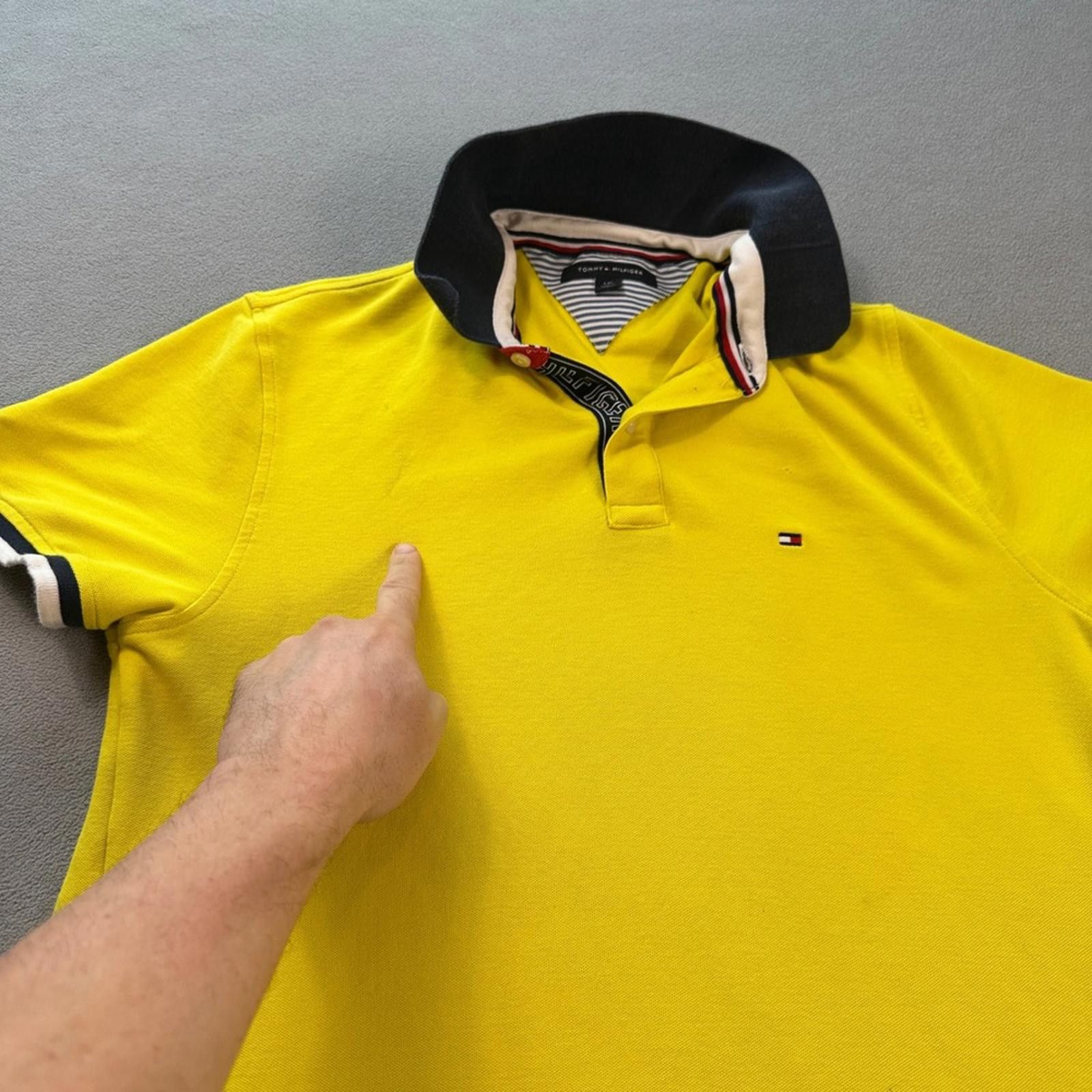 Tommy Hilfiger Tommy Hilfiger Polo Shirt L Mens Bright Yellow Short Sleeve Size US L / EU 52-54 / 3 - 7 Thumbnail