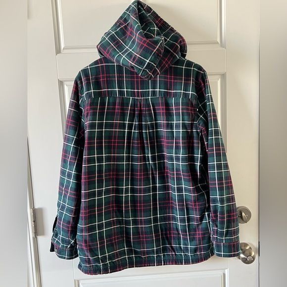 L.L. Bean Womens Plaid Flannel Hooded Button-Up Shirt Jacket W/ Pocket Size M / US 6-8 / IT 42-44 - 6 Thumbnail