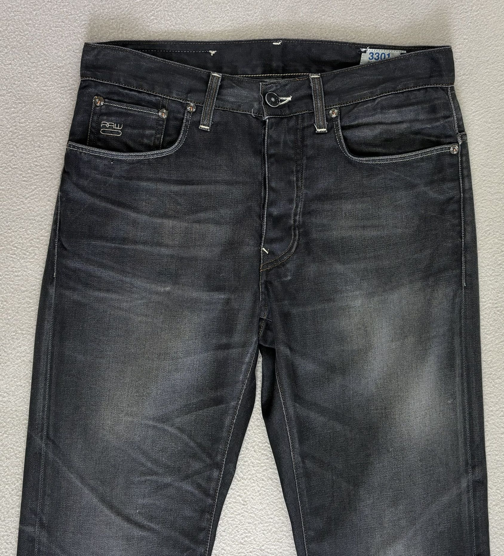 G-Star G-Star Raw 3301 slim fit black jeans size 32-34 Size US 32 / EU 48 - 8 Thumbnail