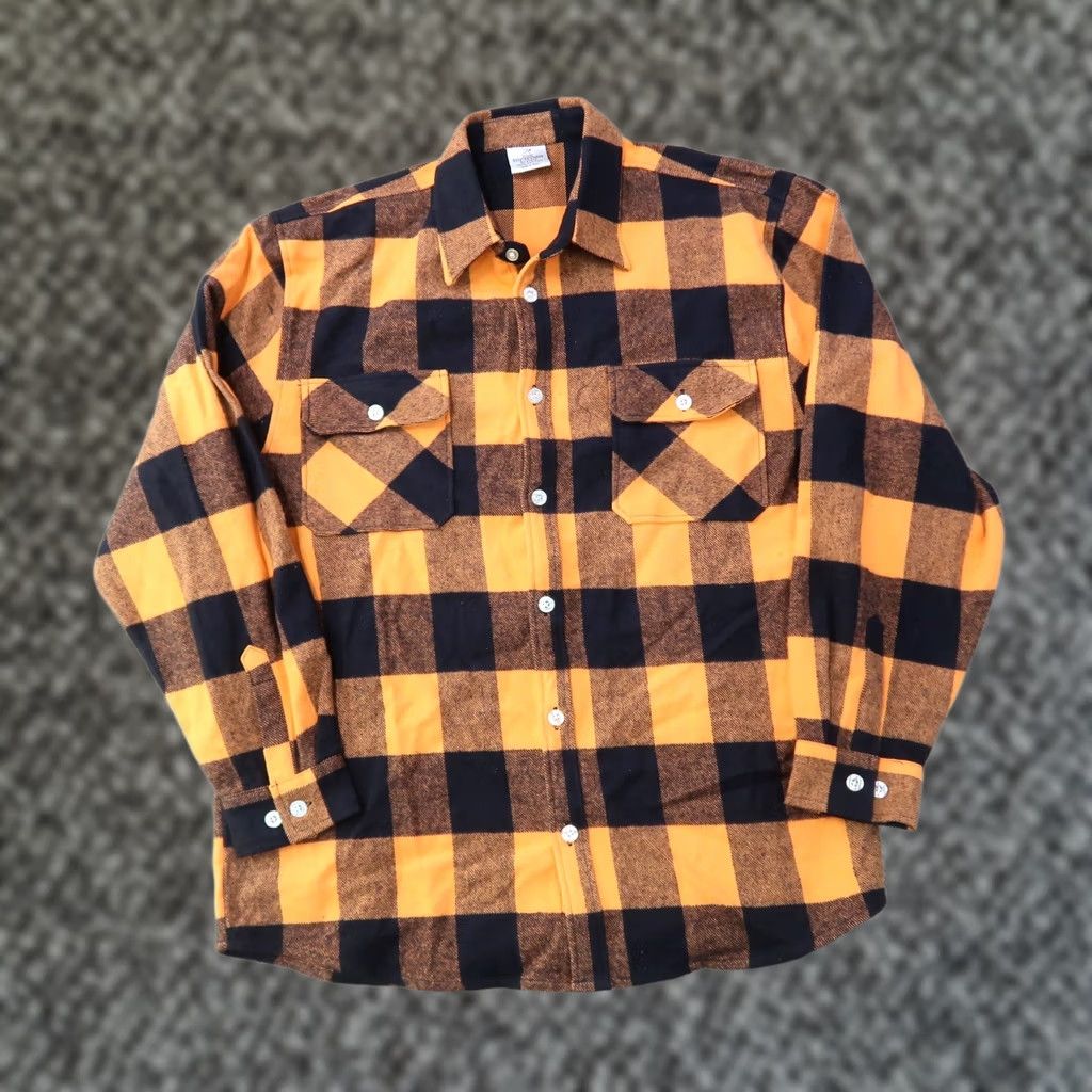 Rothco Rothco Button-Up Flannel Shirt Men's 2XL Orange Plaid Long Sleeve Button Front Size US XXL / EU 58 / 5 - 1 Thumbnail