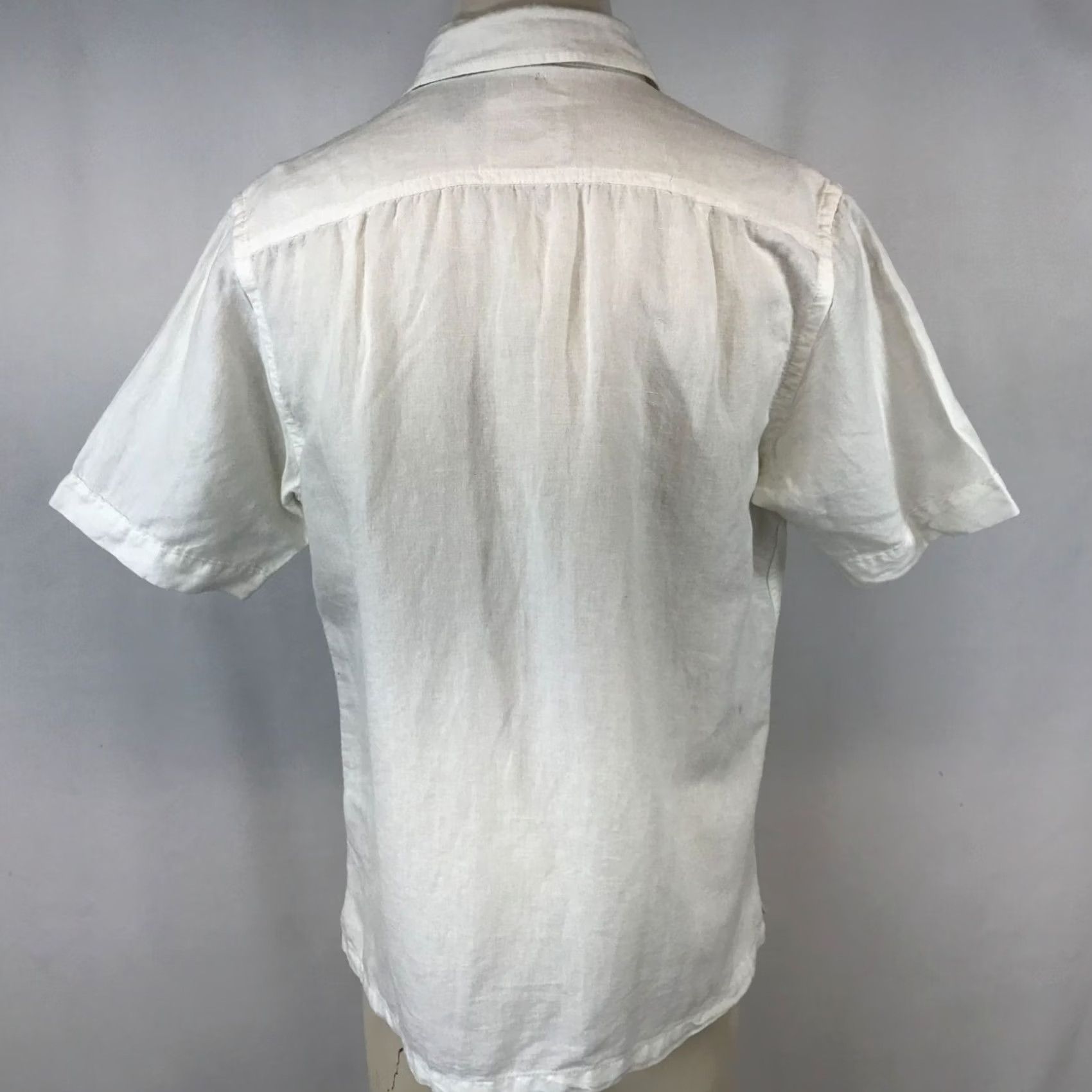 Tasso Elba TASSO ELBA ISLAND MEN'S SMALL WHITE SHORT SLEEVE BUTTON LINEN SHIRT Size US S / EU 44-46 / 1 - 5 Thumbnail