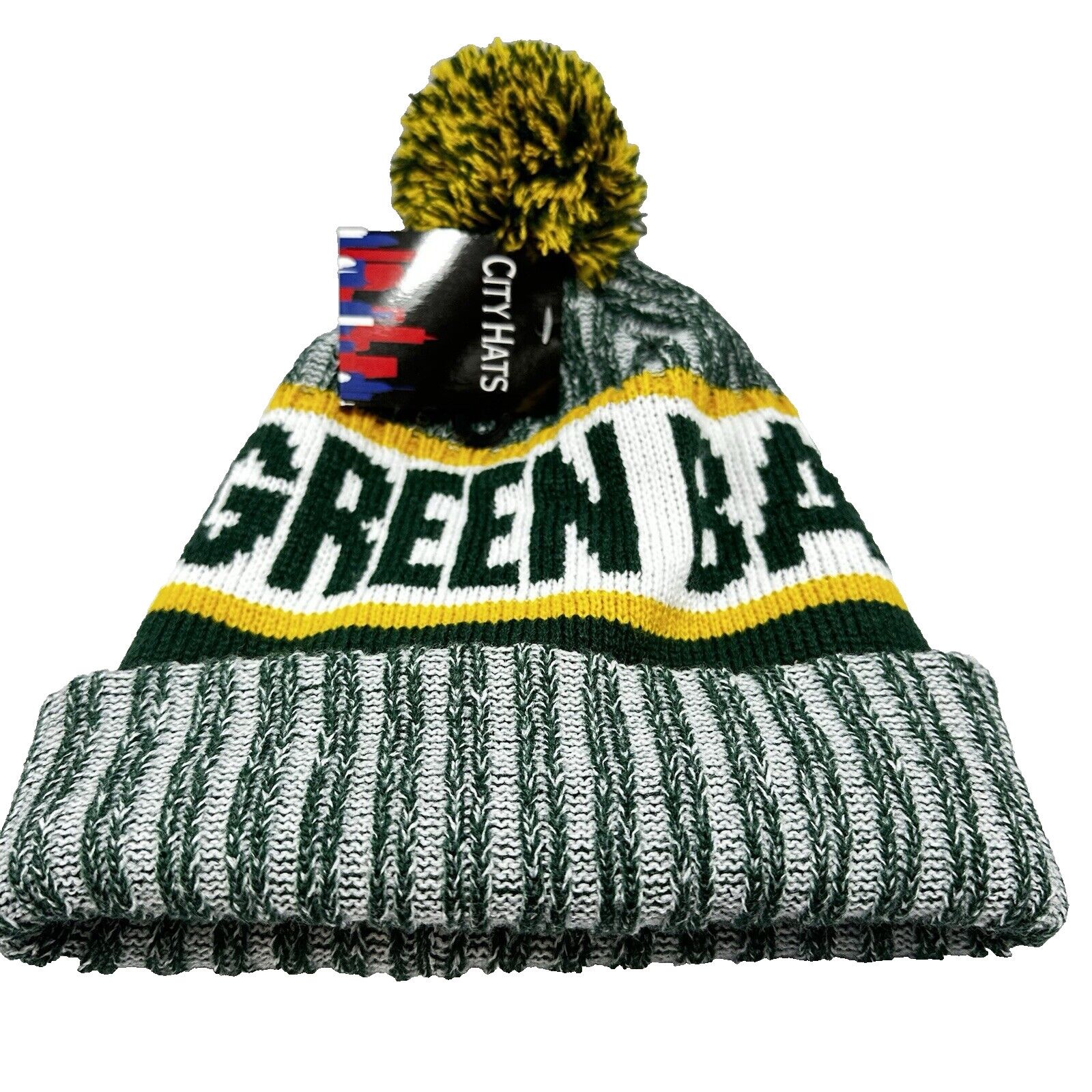 NFL New NFL Green Bay Packers Pom Pom Knit Hat Beanie Hat Cap Size ONE SIZE - 7 Thumbnail