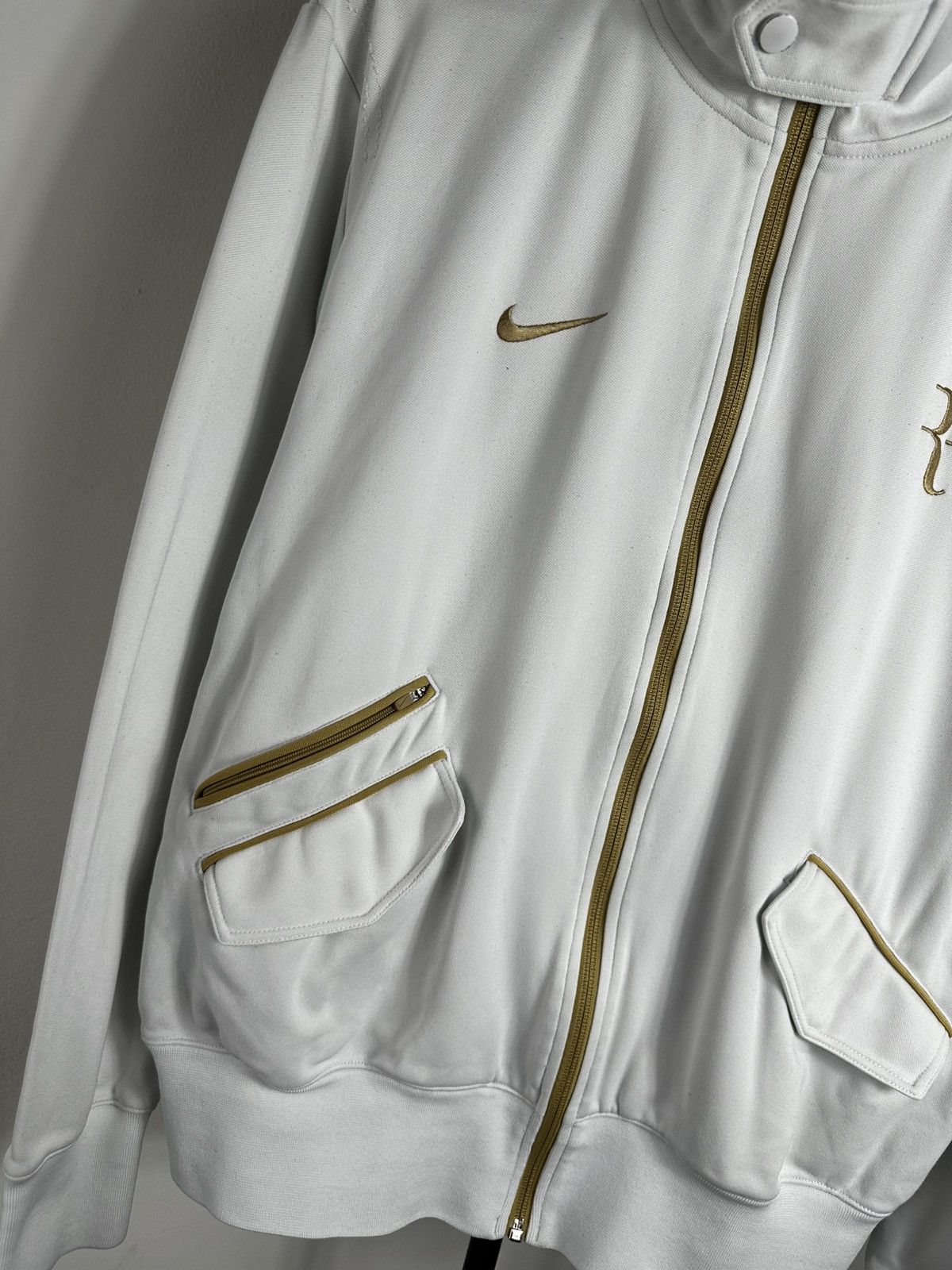 Nike Nike Roger Federer RF Dri-Fit Track Jacket White Gold L Size US L / EU 52-54 / 3 - 3 Thumbnail