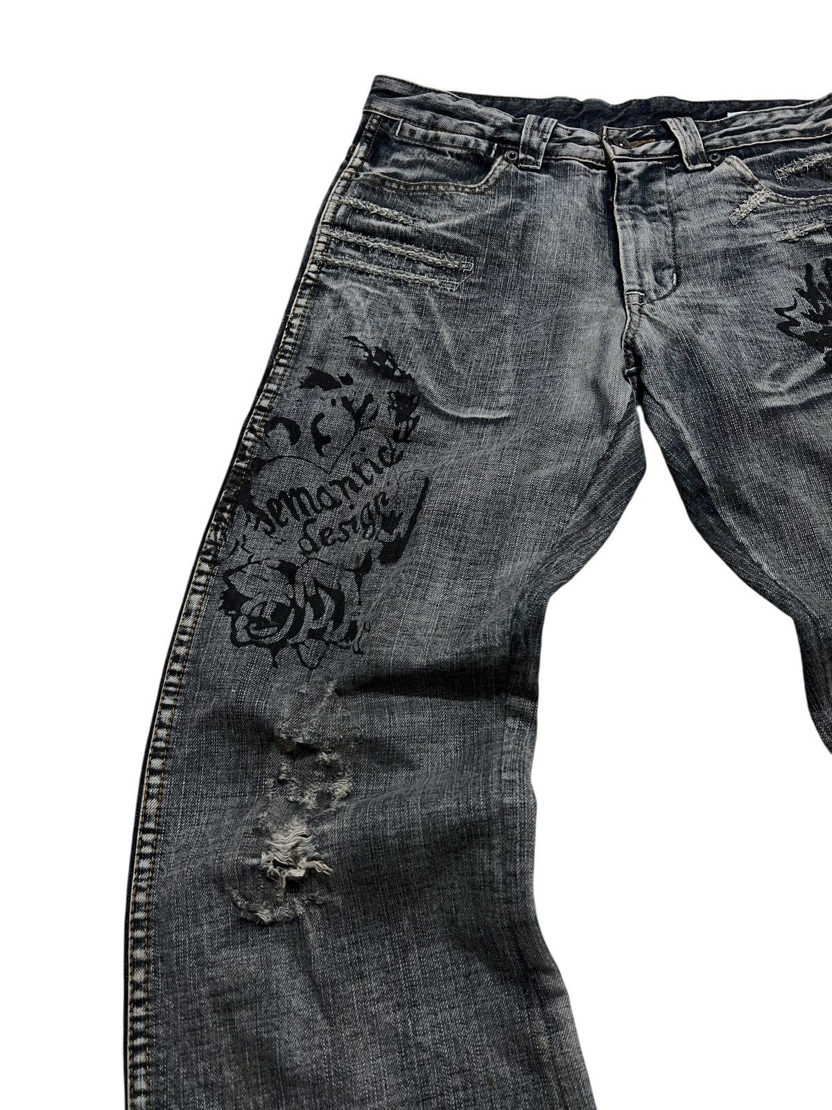 If Six Was Nine Semantic design tattoos washed flared pants Size US 30 / EU 46 - 5 Thumbnail