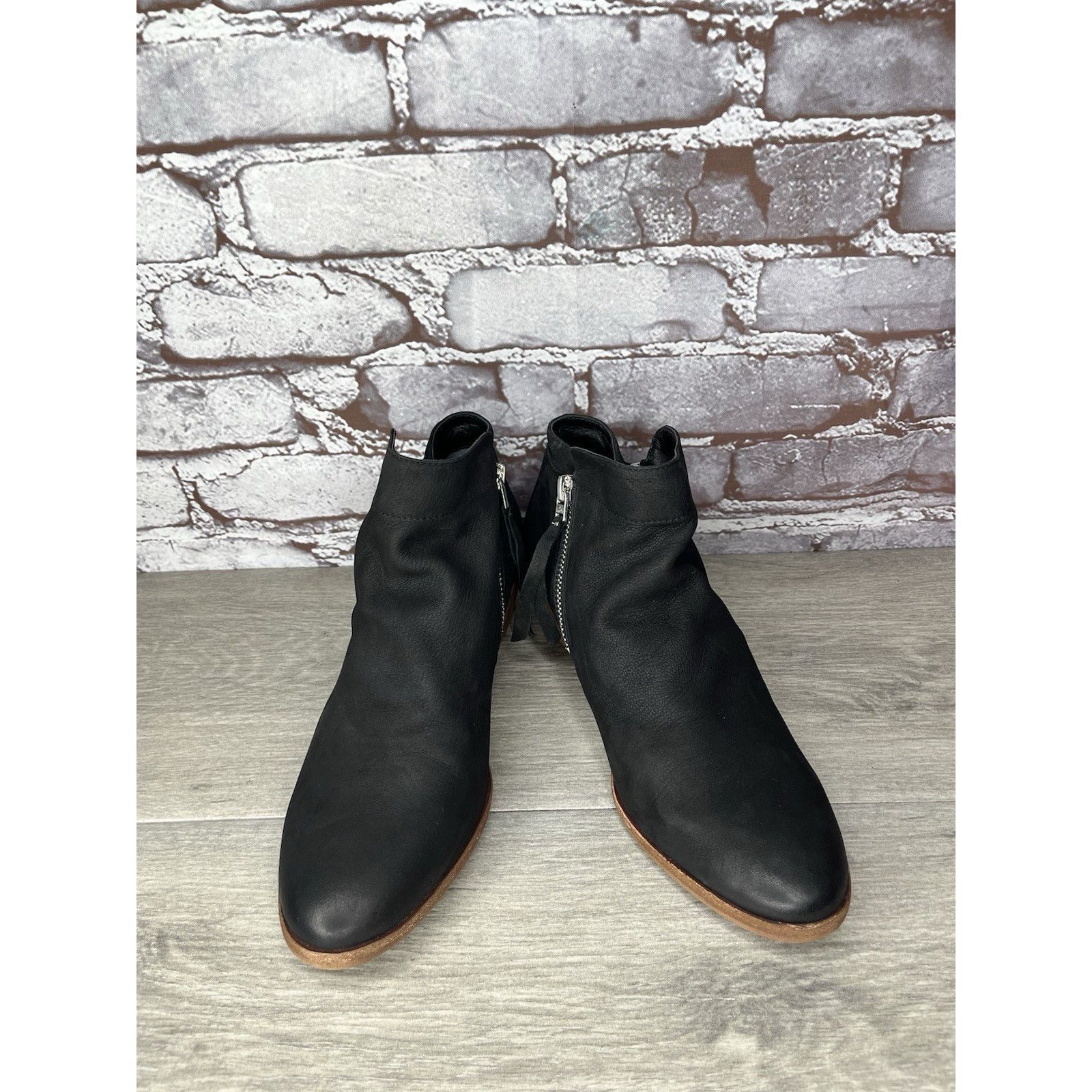 Sam Edelman SAM EDELMAN Packer Black Nubuck Leather Zip Ankle Boots Wome Size US 7.5 / IT 37.5 - 2 Thumbnail