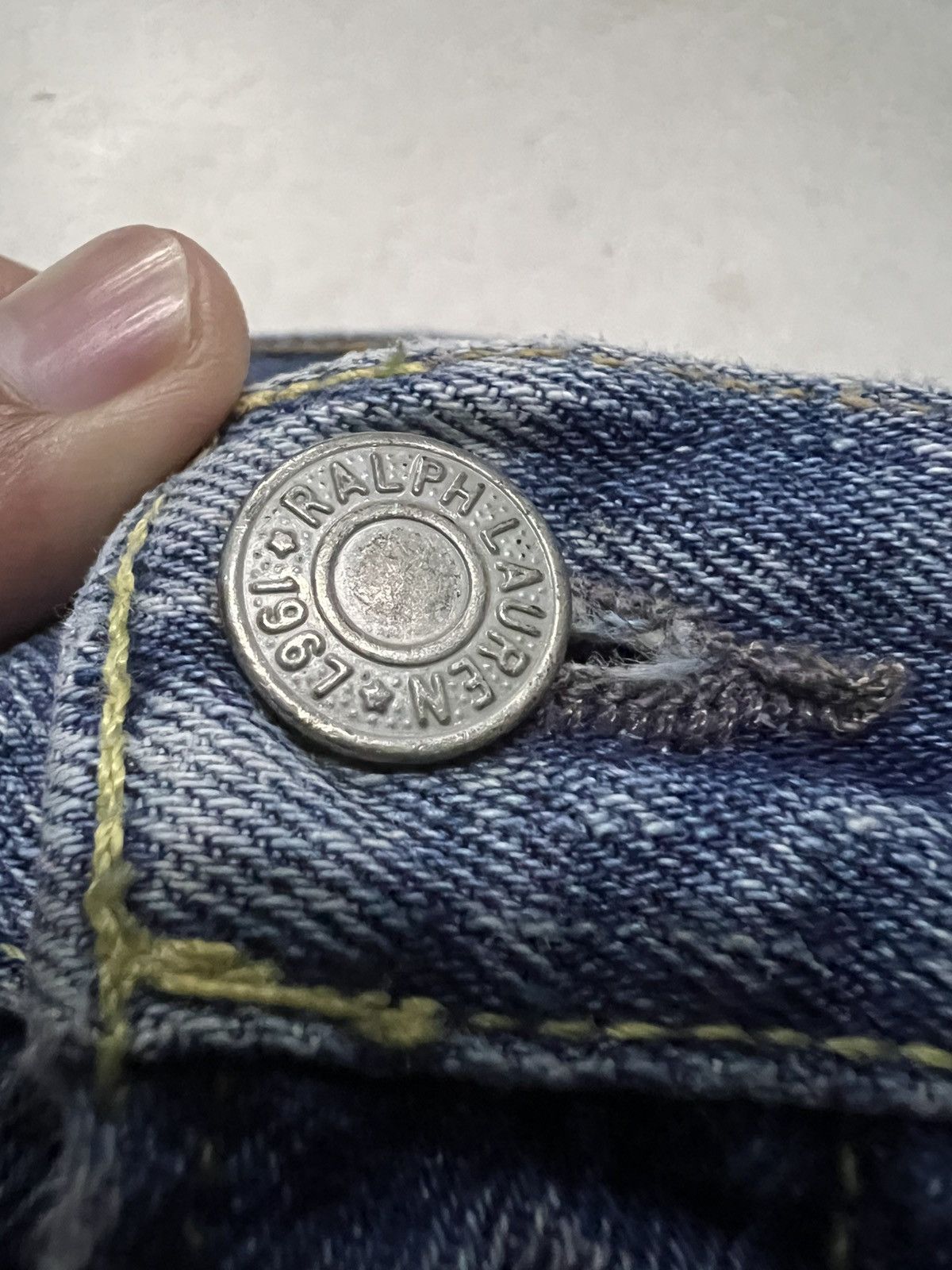 If Six Was Nine × Ralph Lauren 🌈90s Ralph Lauren Flare Mud Wash Zipper Jean Size US 35 - 12 Thumbnail