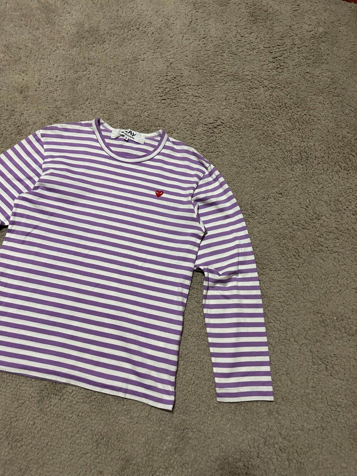 Comme des Garcons Comme des Garçons Girls Striped Long Sleeve T-shirt Tee Size S / US 4 / IT 40 - 4 Thumbnail
