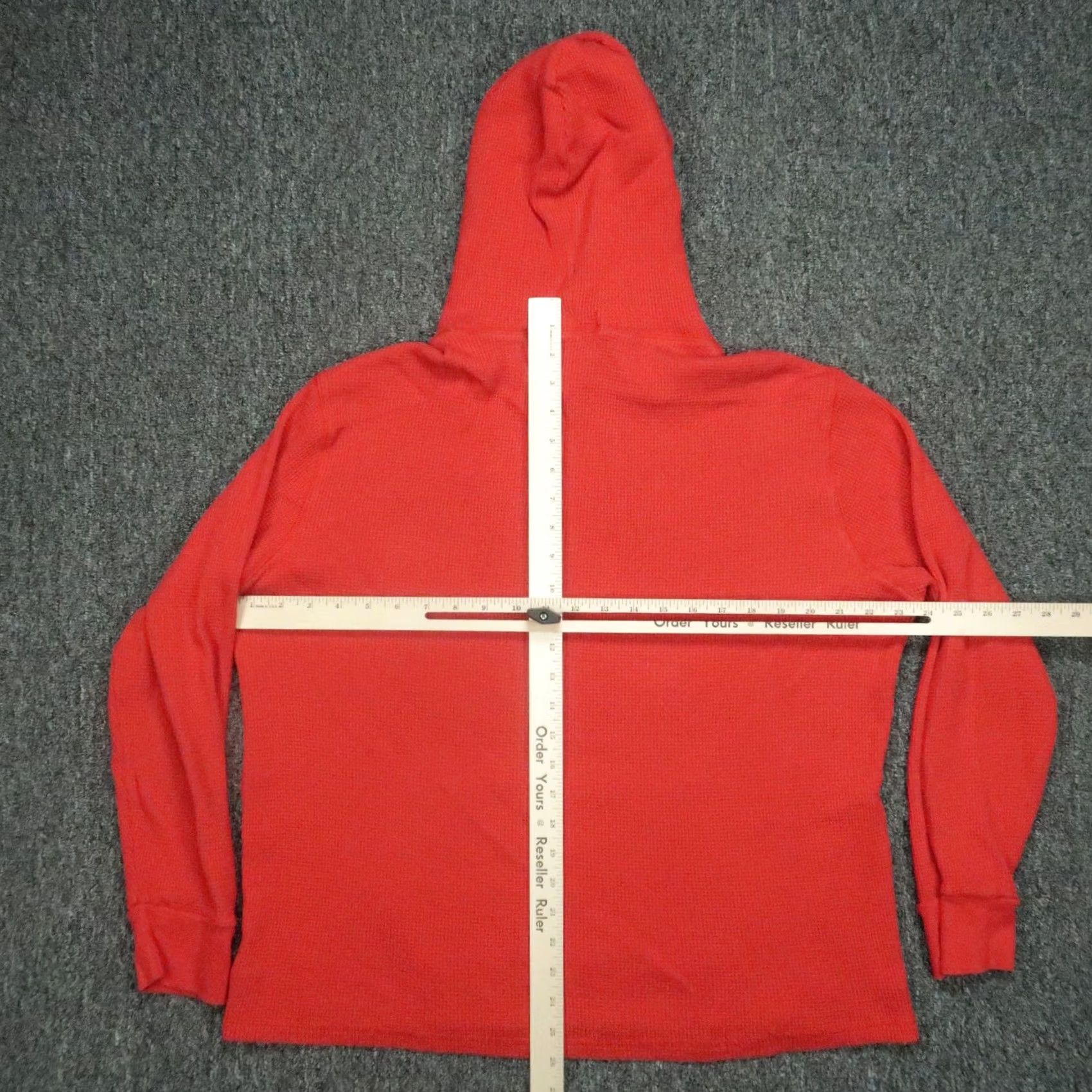 Polo Ralph Lauren VINTAGE Polo Ralph Lauren Hoodie Mens XL Red Waffle Knit Thermal Kangaroo Pocket Hooded Size US XL / EU 56 / 4 - 5 Thumbnail