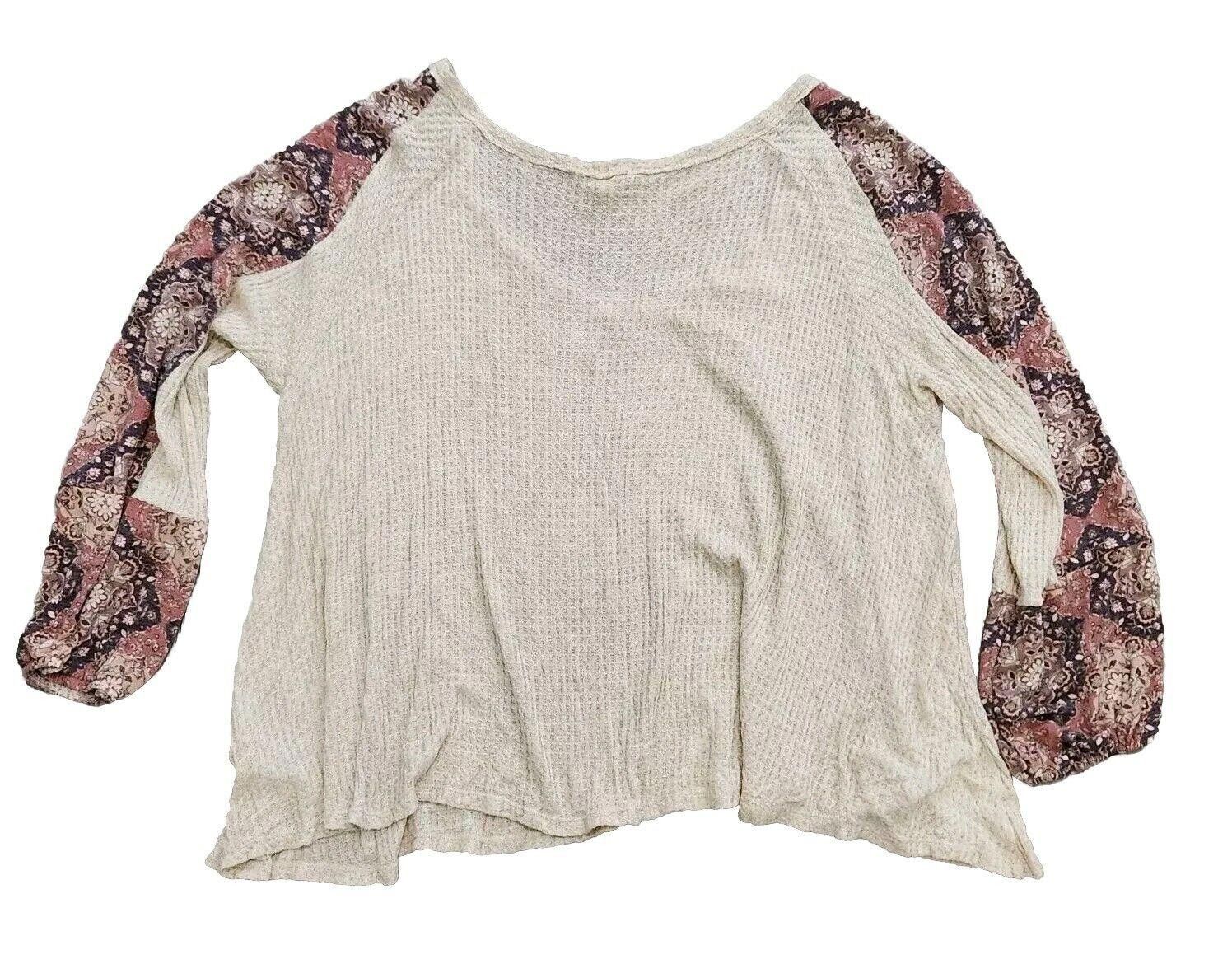 Designer Lovely Melody Sweater Top Extra Large Waffle Knit Oversized Size XL / US 12-14 / IT 48-50 - 2 Thumbnail