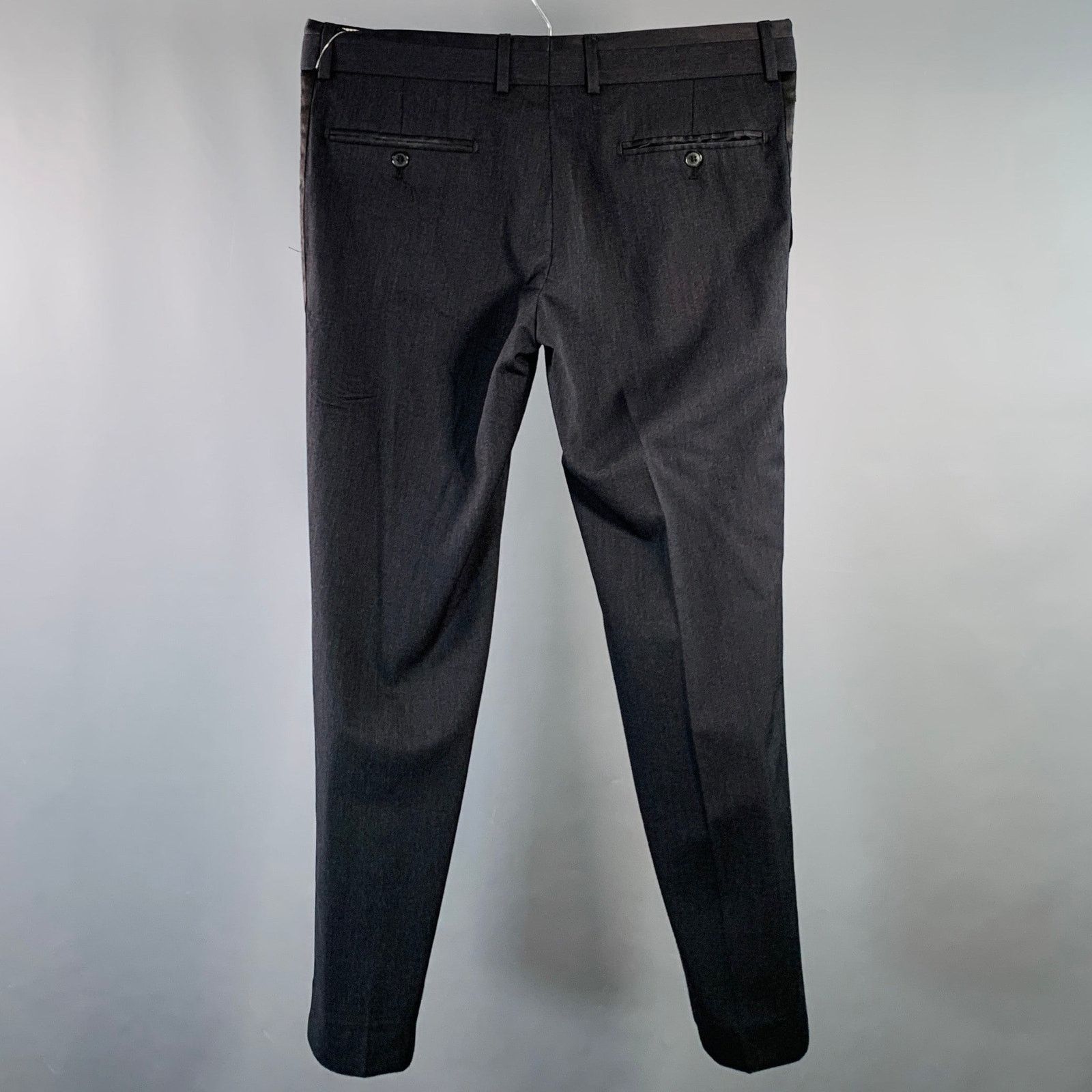 Dolce & Gabbana Size 34 Charcoal Wool Blend Zip Fly Dress Pants Size US 34 / EU 50 - 2 Thumbnail