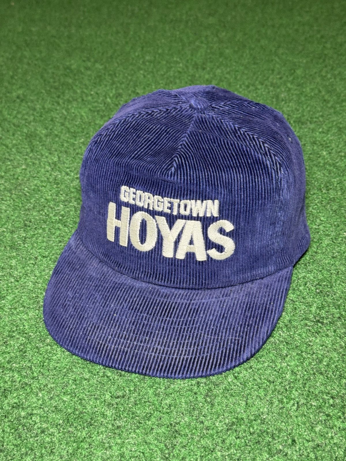 Vintage Vintage 90s Georgetown Hoyas Corduroy Blue Snapback Hat Size ONE SIZE - 1 Thumbnail