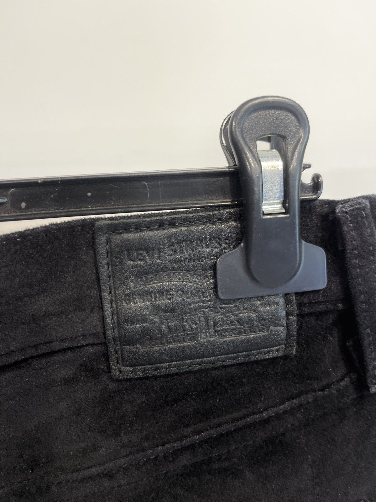 Levi's × Vintage Levi's Premium Mile High Super Skinny Black Velor Pants 32 Size 32" / US 10 / IT 46 - 5 Thumbnail